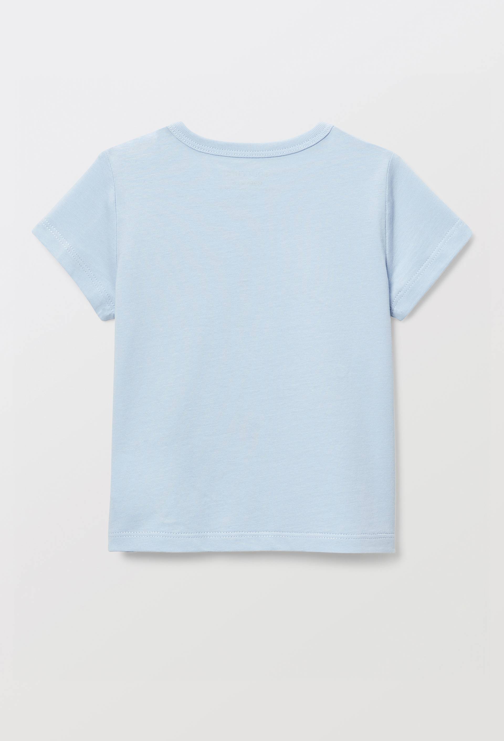 T-shirt manches courtes brod&eacute; en coton BIO GOTS, Bleu clair, large image number 2