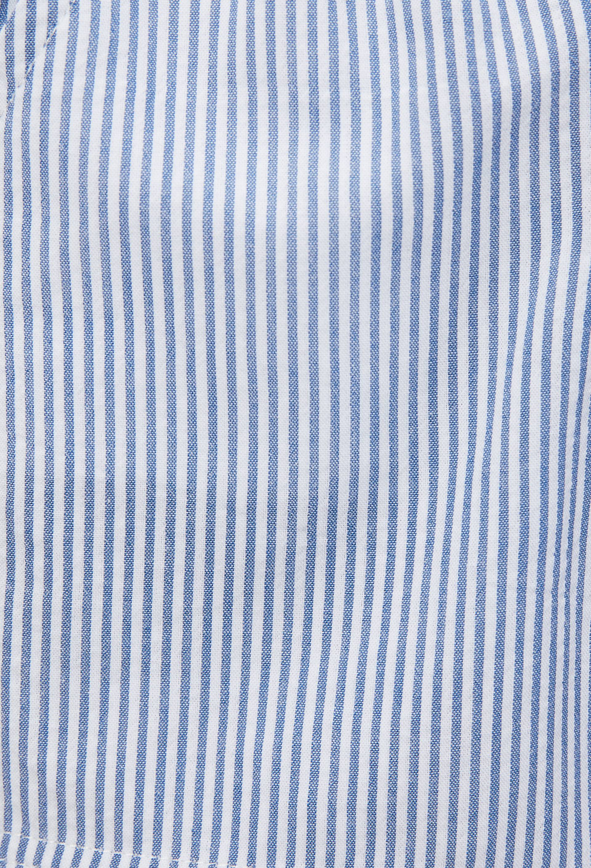 Bermuda ray&eacute; en coton, Bleu, large image number 4.0