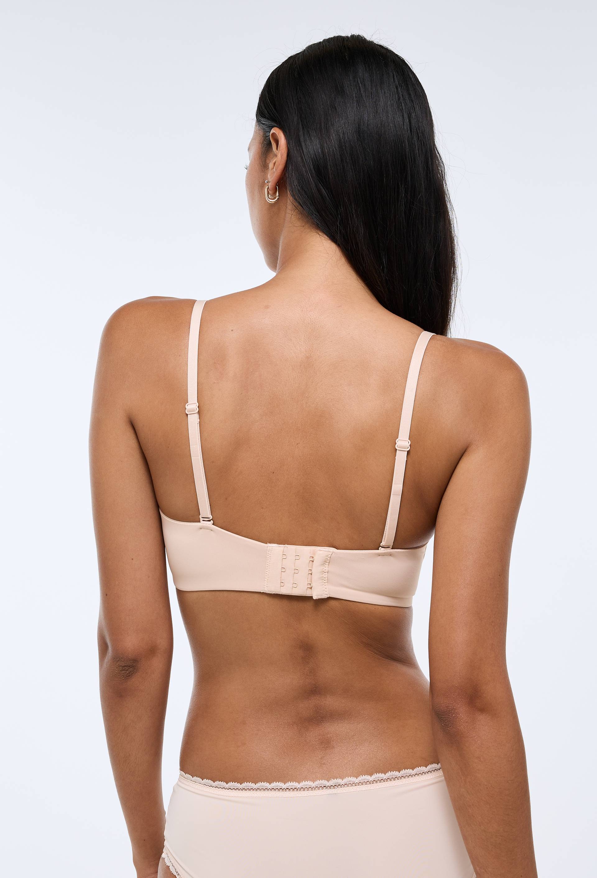 Soutien-gorge bandeau padd&eacute; d&eacute;collet&eacute; V avec bretelles amovibles ALEXIA en microfibre, Rose clair, large image number 2.0