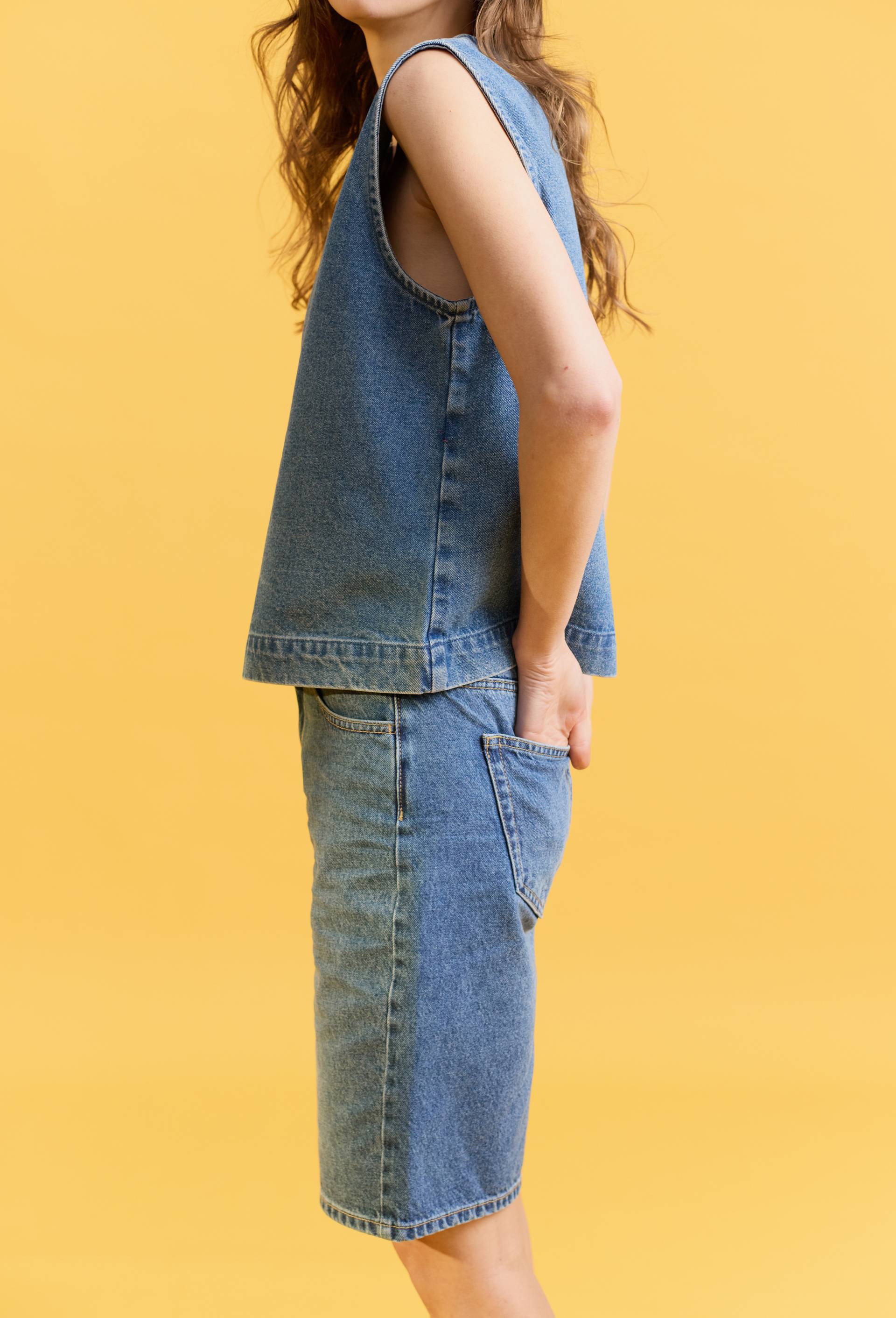 Short en denim, Bleu fonc&eacute;, large image number 1