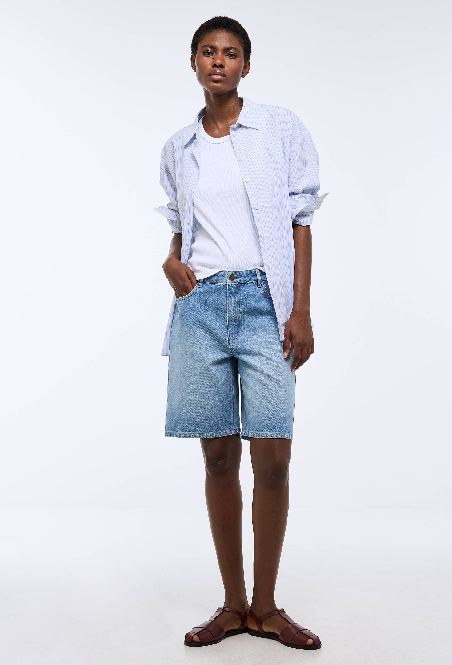 Short en denim, Bleu, large image number 0