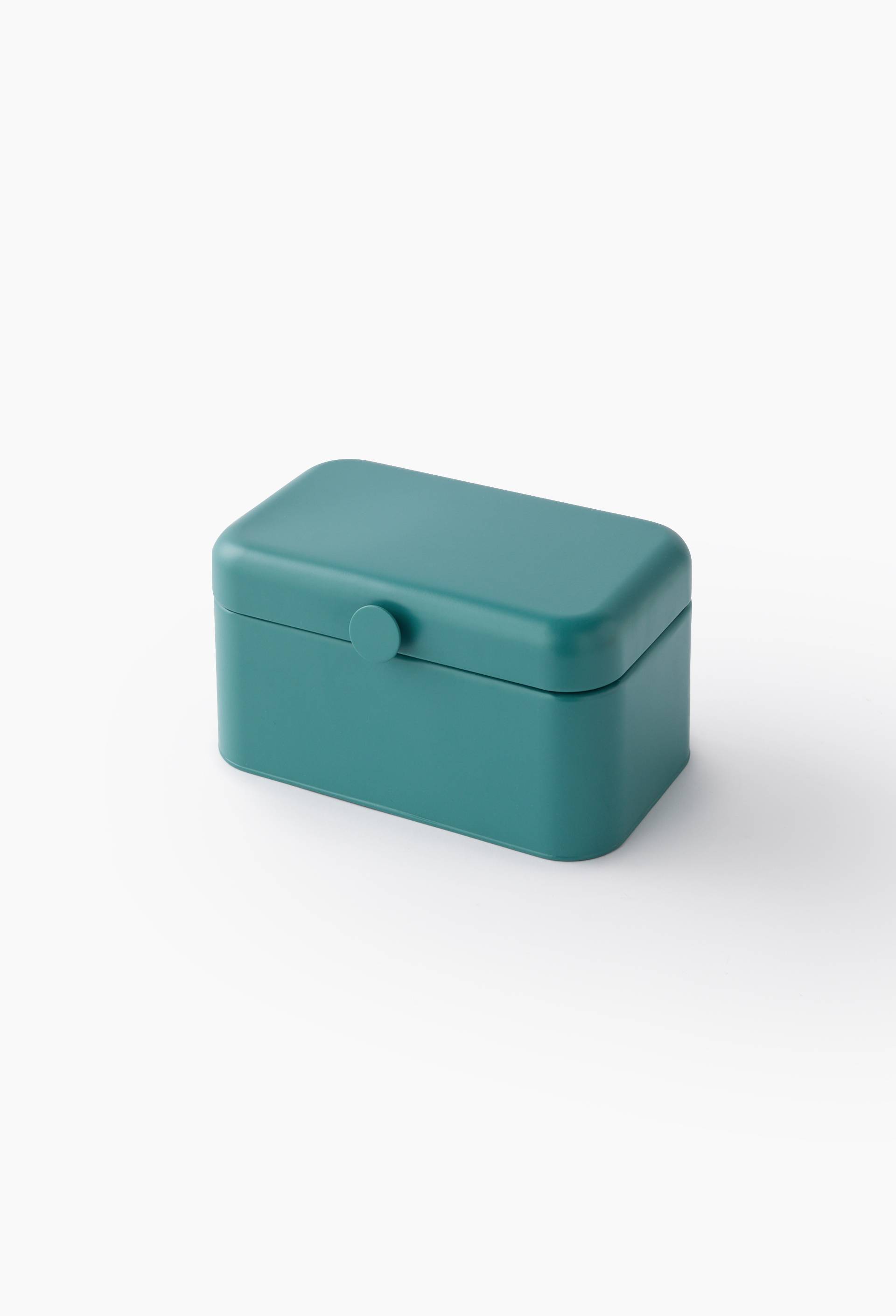 Boite avec bouton, 30,5X18,5X15,5cm, en fer, Vert, swatch image