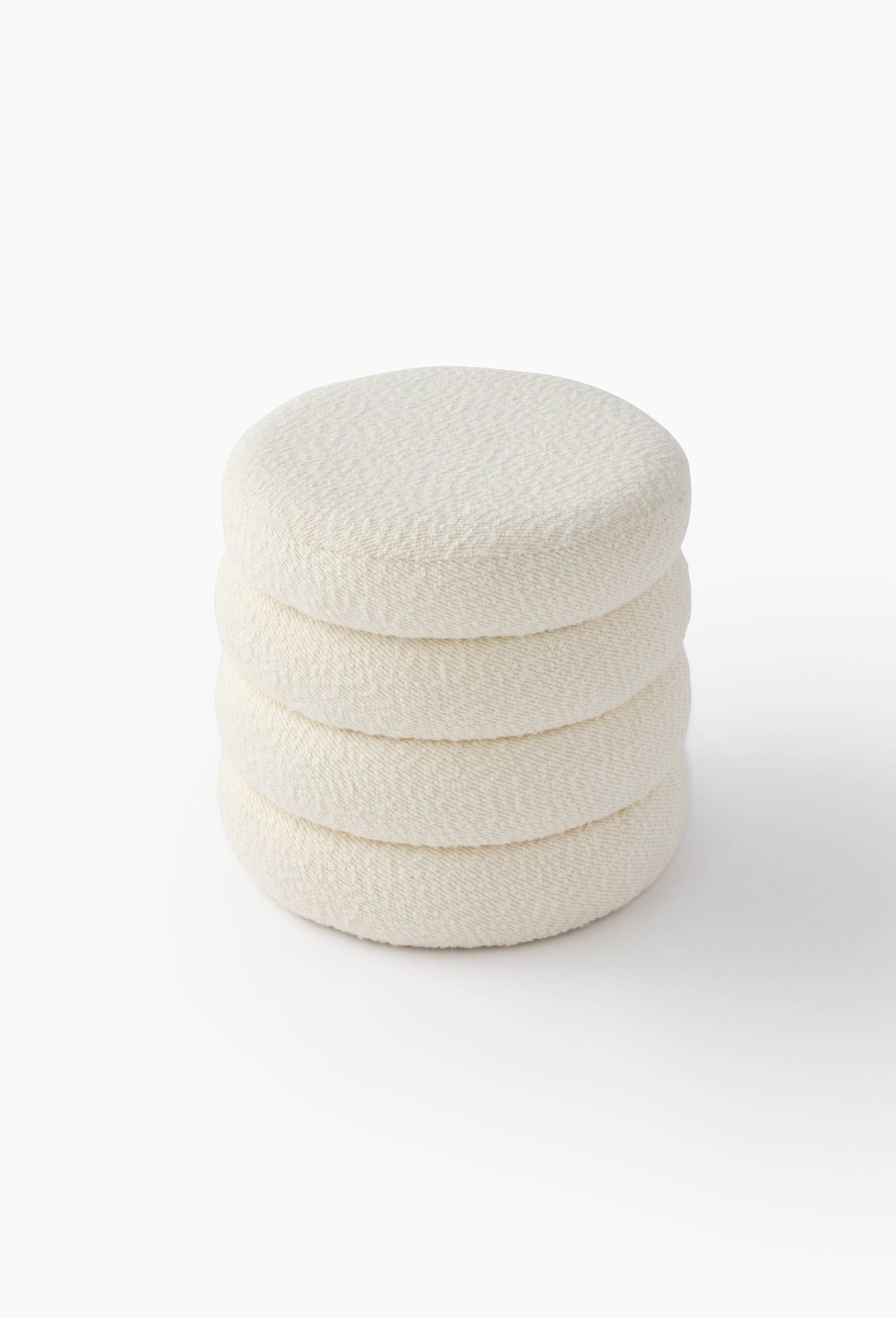 Pouf boudin coffre, D30*H25cm, en polyester, Ecru, large image number 0
