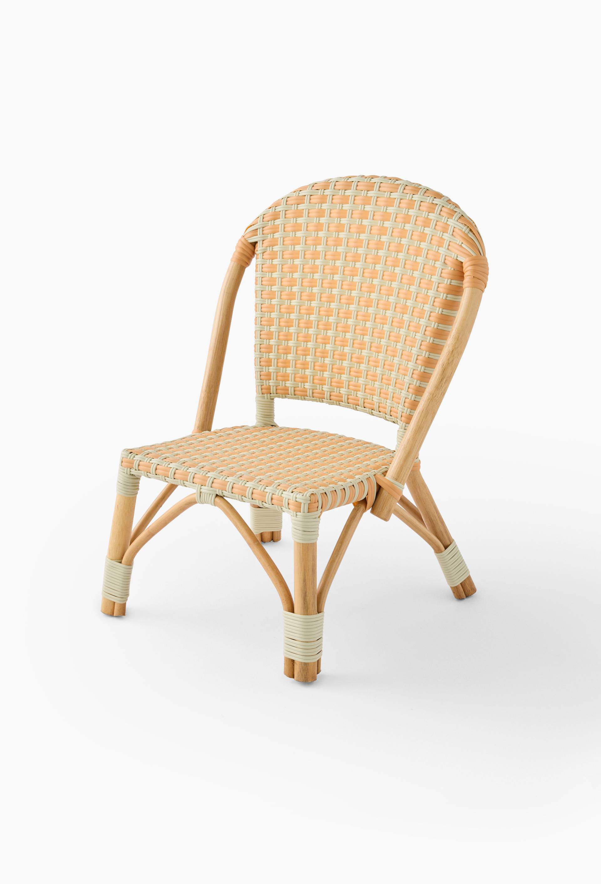 Chaise de bistrot enfant, 43x40x60 cm, en rotin et poly&eacute;thyl&egrave;ne, Orange, large image number 0.0