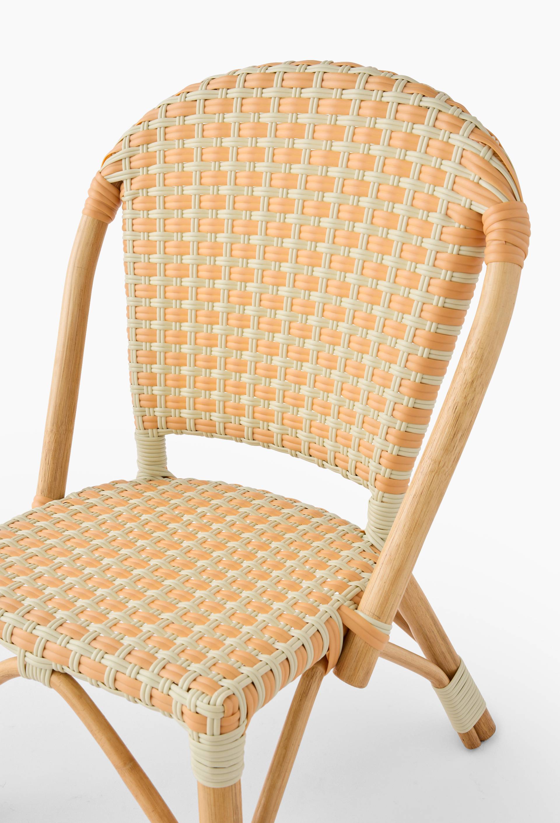 Chaise de bistrot enfant, 43x40x60 cm, en rotin et poly&eacute;thyl&egrave;ne, Orange, large image number 1.0