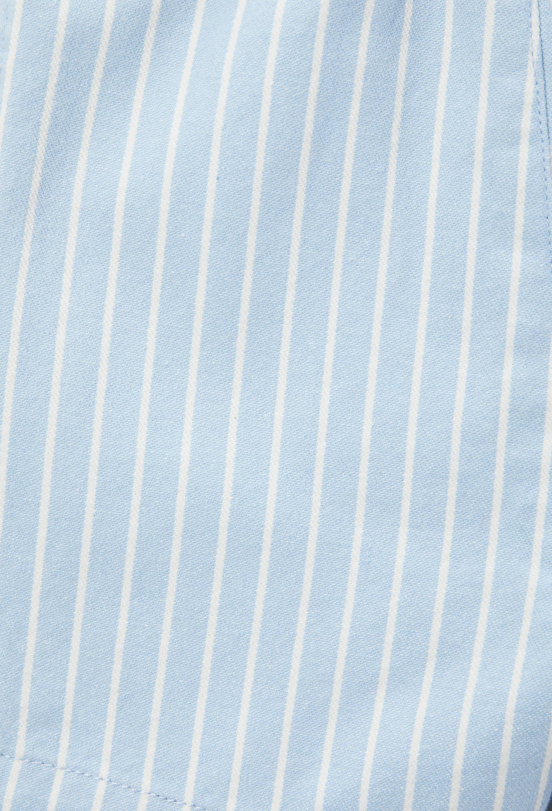 Bermuda ray&eacute; en coton, Bleu, large image number 4.0