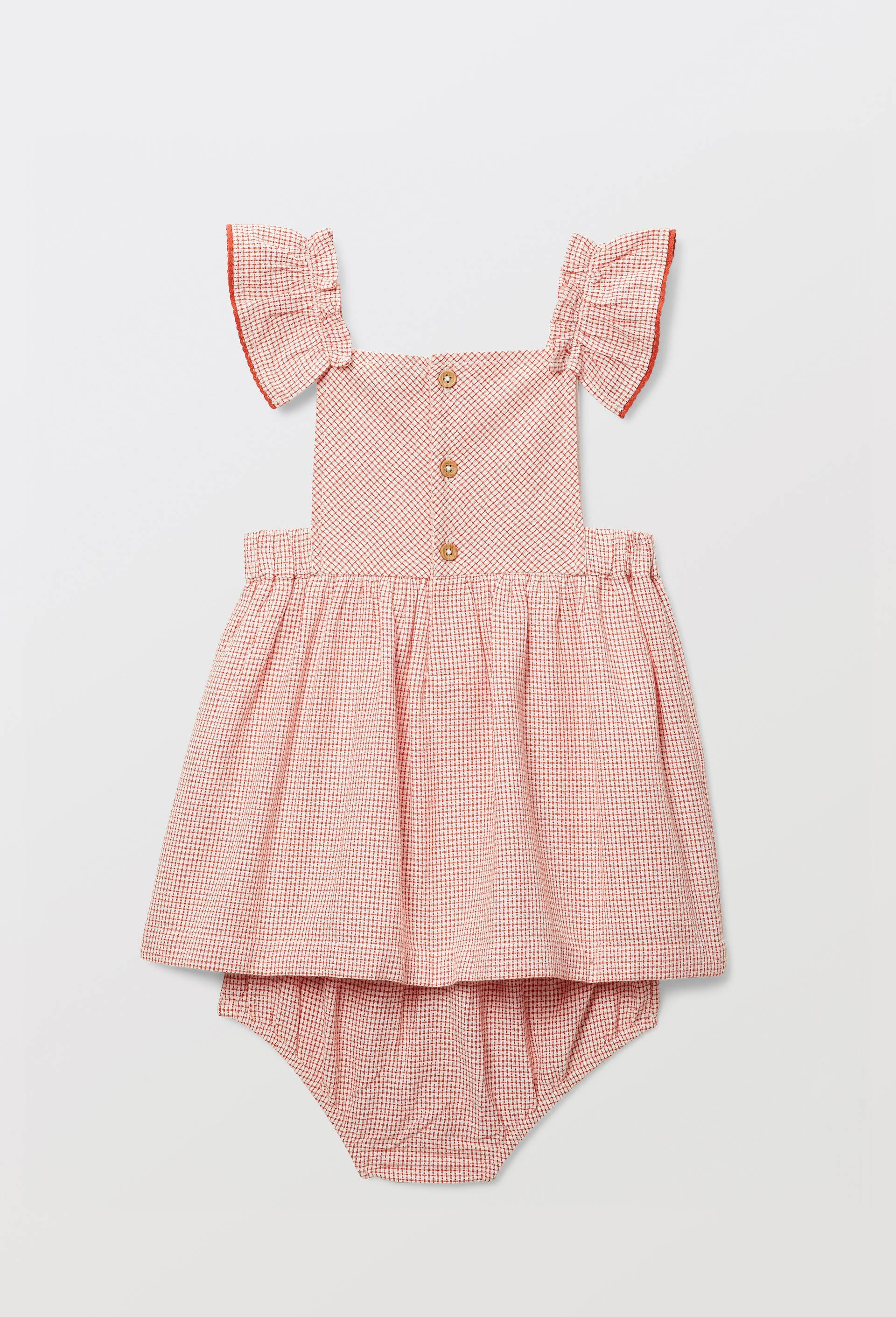 Robe avec bloomer &agrave; carreaux en coton, Orange fonc&eacute;, large image number 2.0