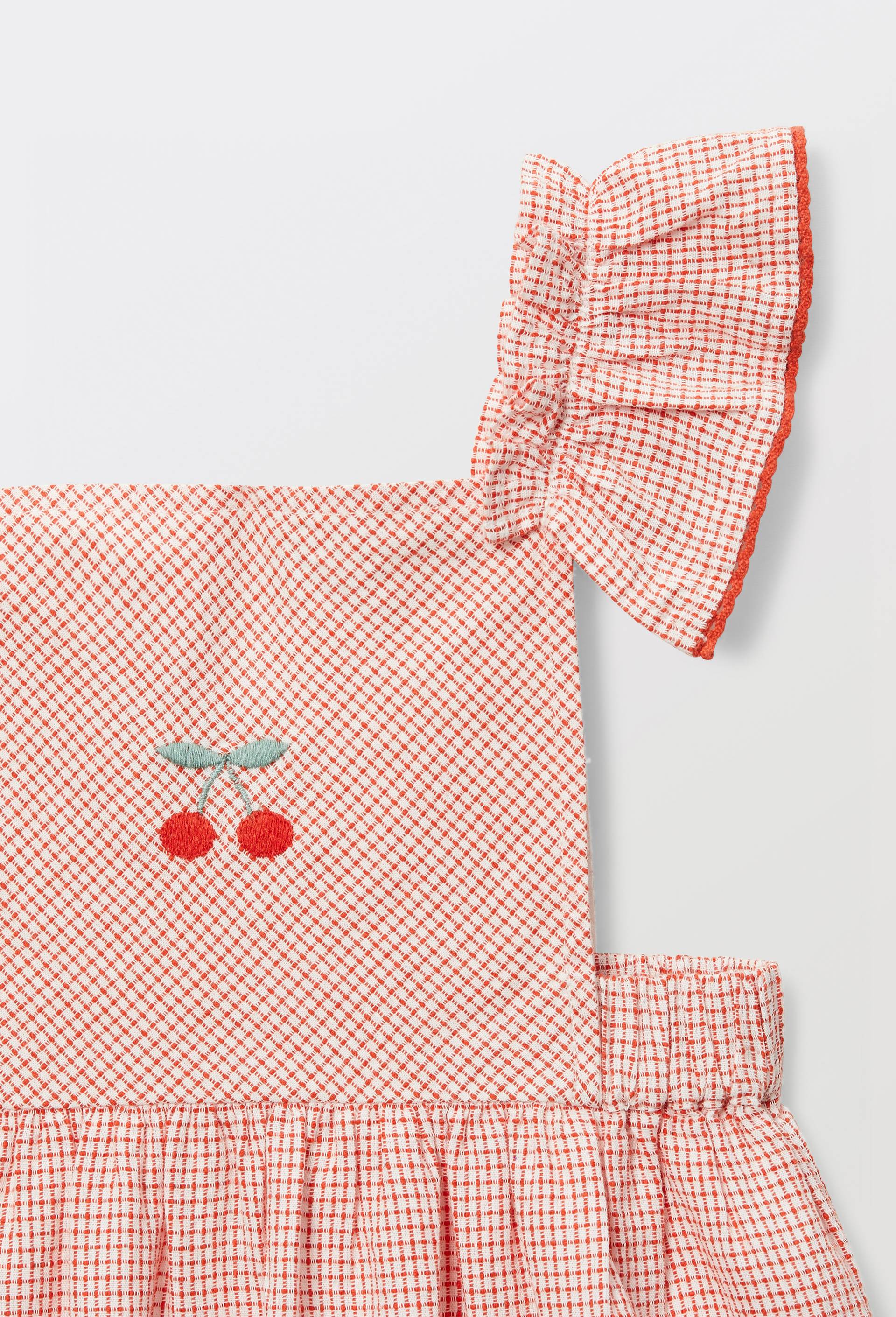 Robe avec bloomer &agrave; carreaux en coton, Orange fonc&eacute;, large image number 3