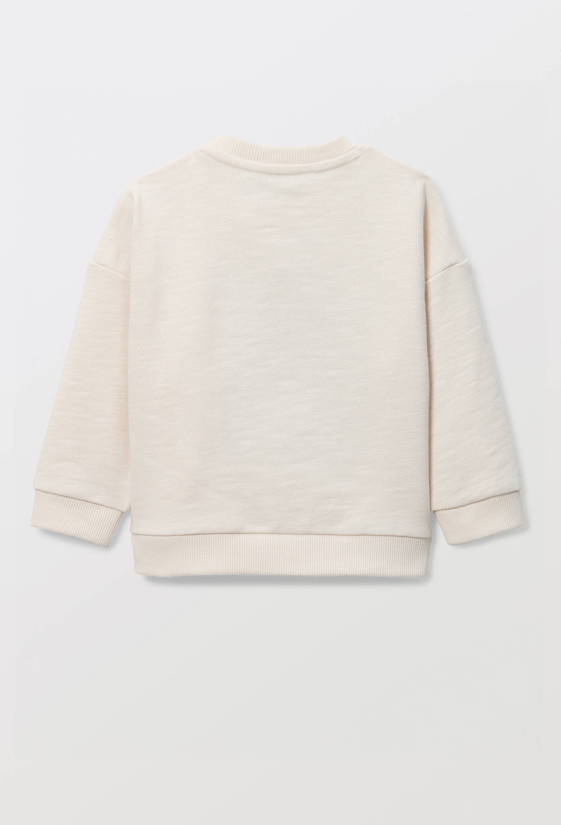 Sweat brod&eacute; en coton BIO GOTS, Beige clair, large image number 2.0