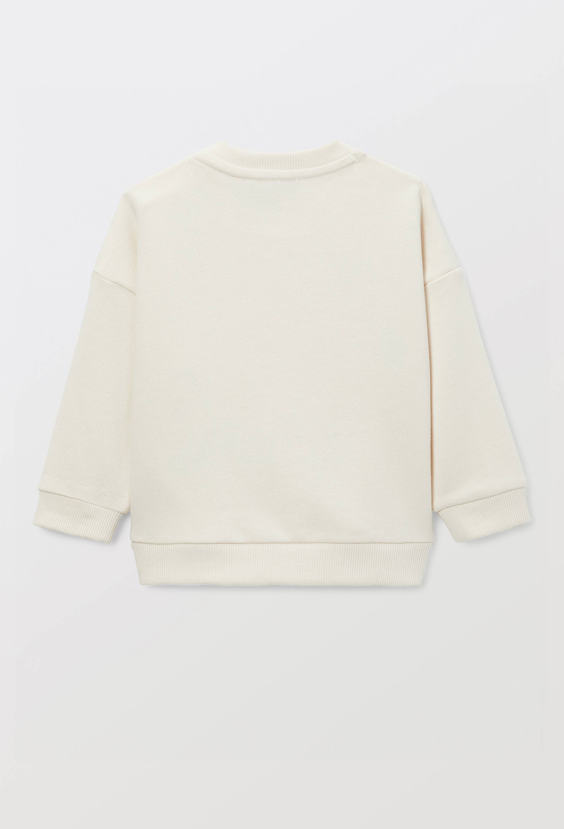 Sweat brod&eacute; en coton BIO GOTS, Beige clair, large image number 2.0