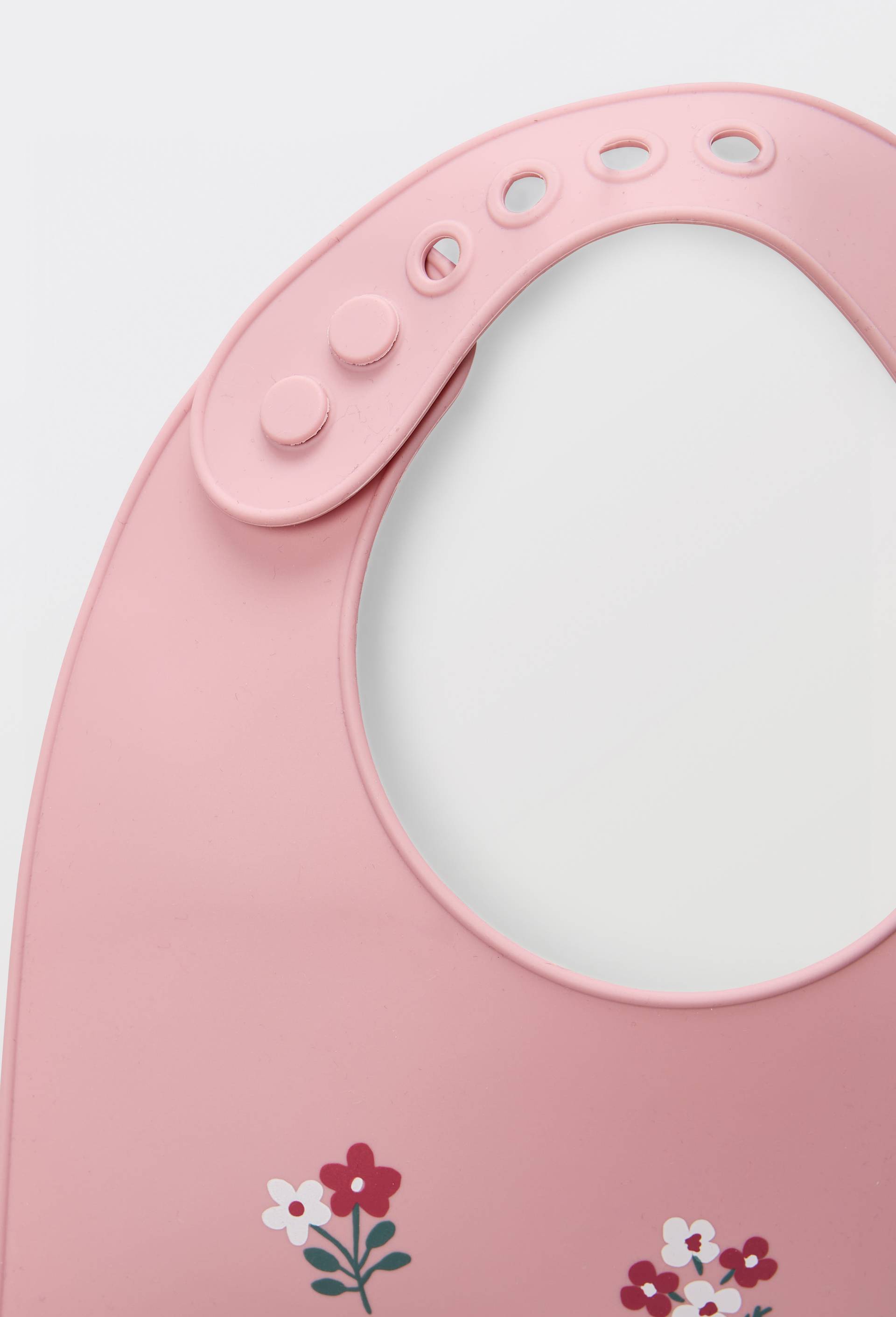 Bavoir en silicone &agrave; poche r&eacute;cup&eacute;ratrice, Rose, large image number 1