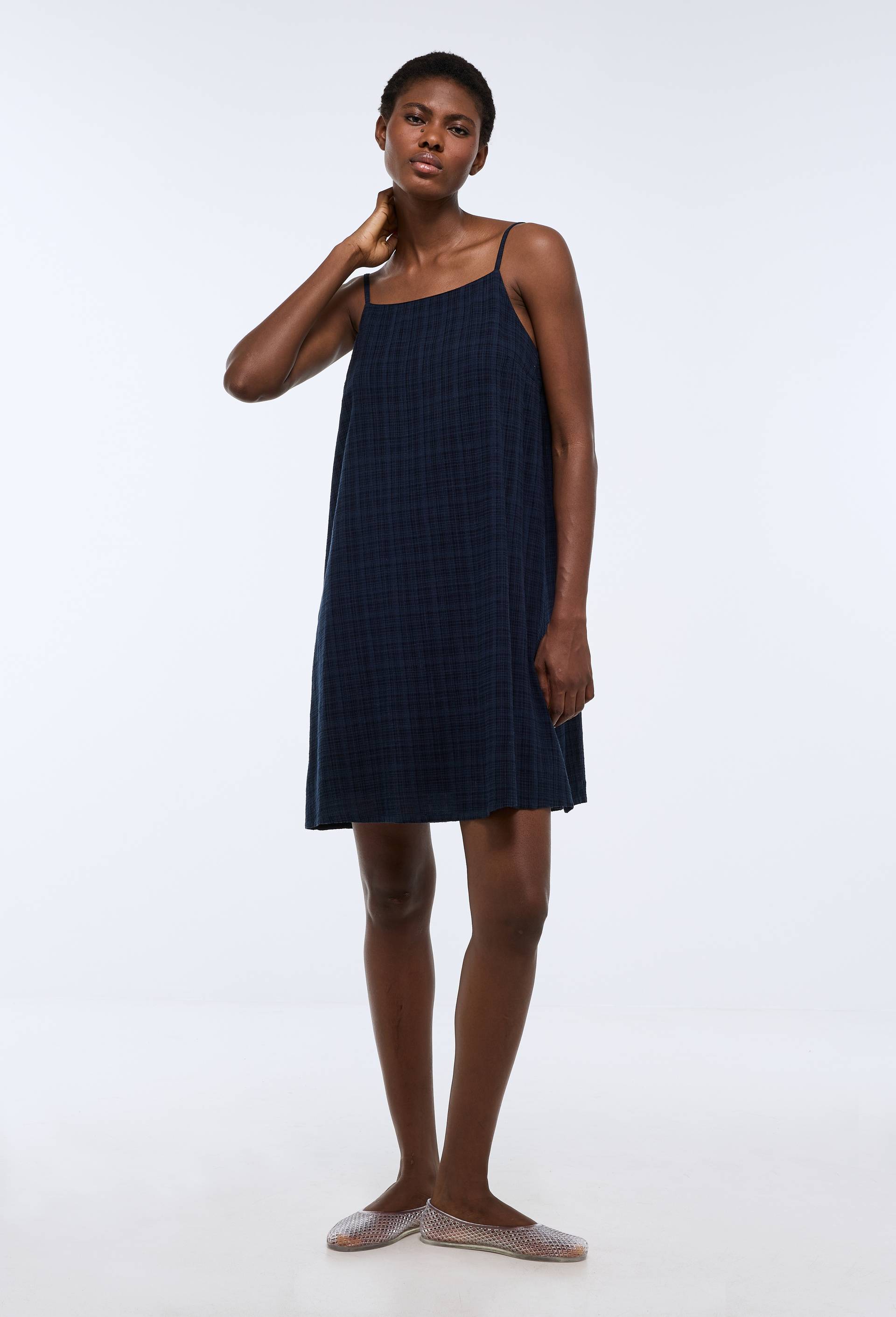 Robe de plage en coton BIO GOTS, Bleu fonc&eacute;, large image number 0