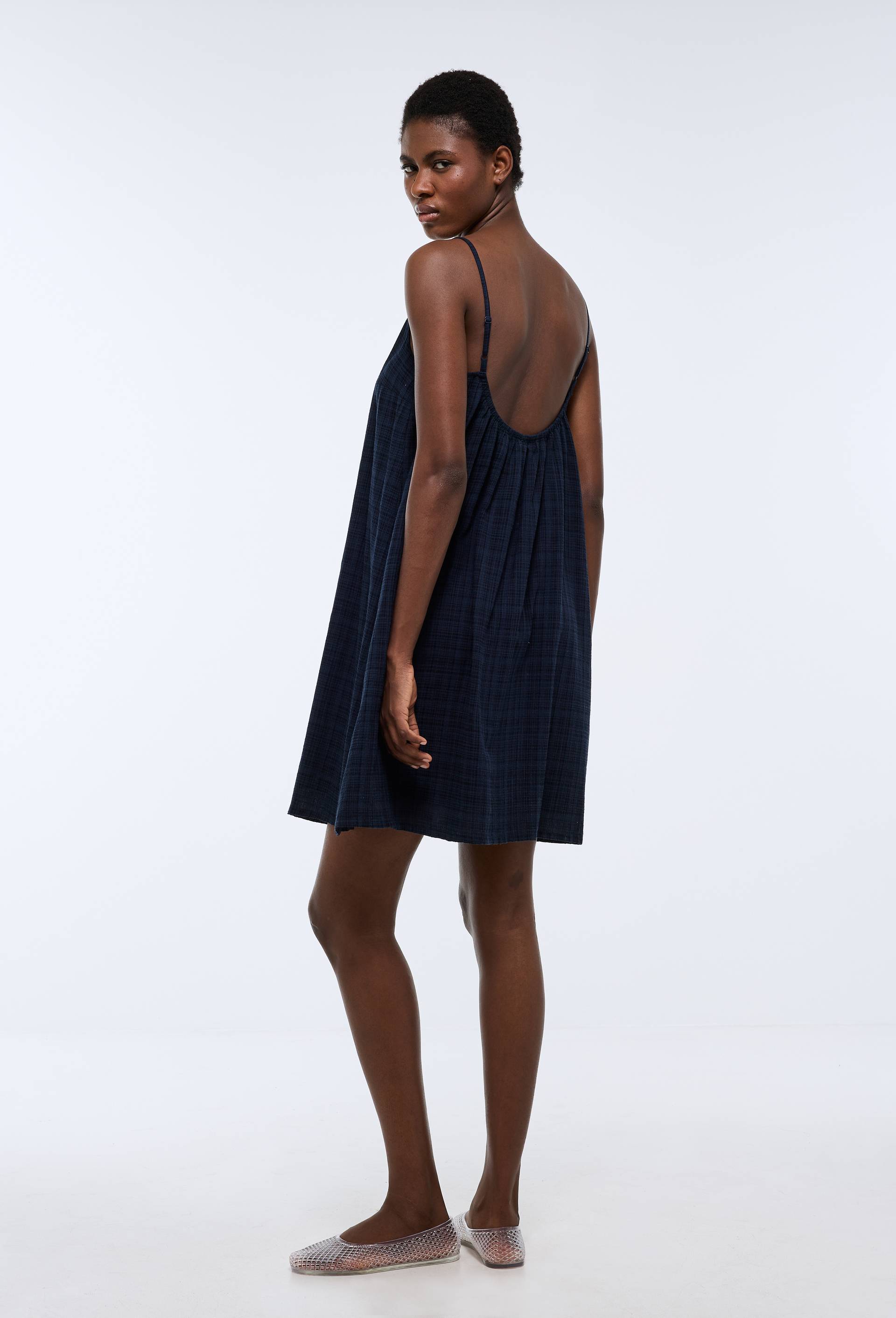 Robe de plage en coton BIO GOTS, Bleu fonc&eacute;, large image number 1.0