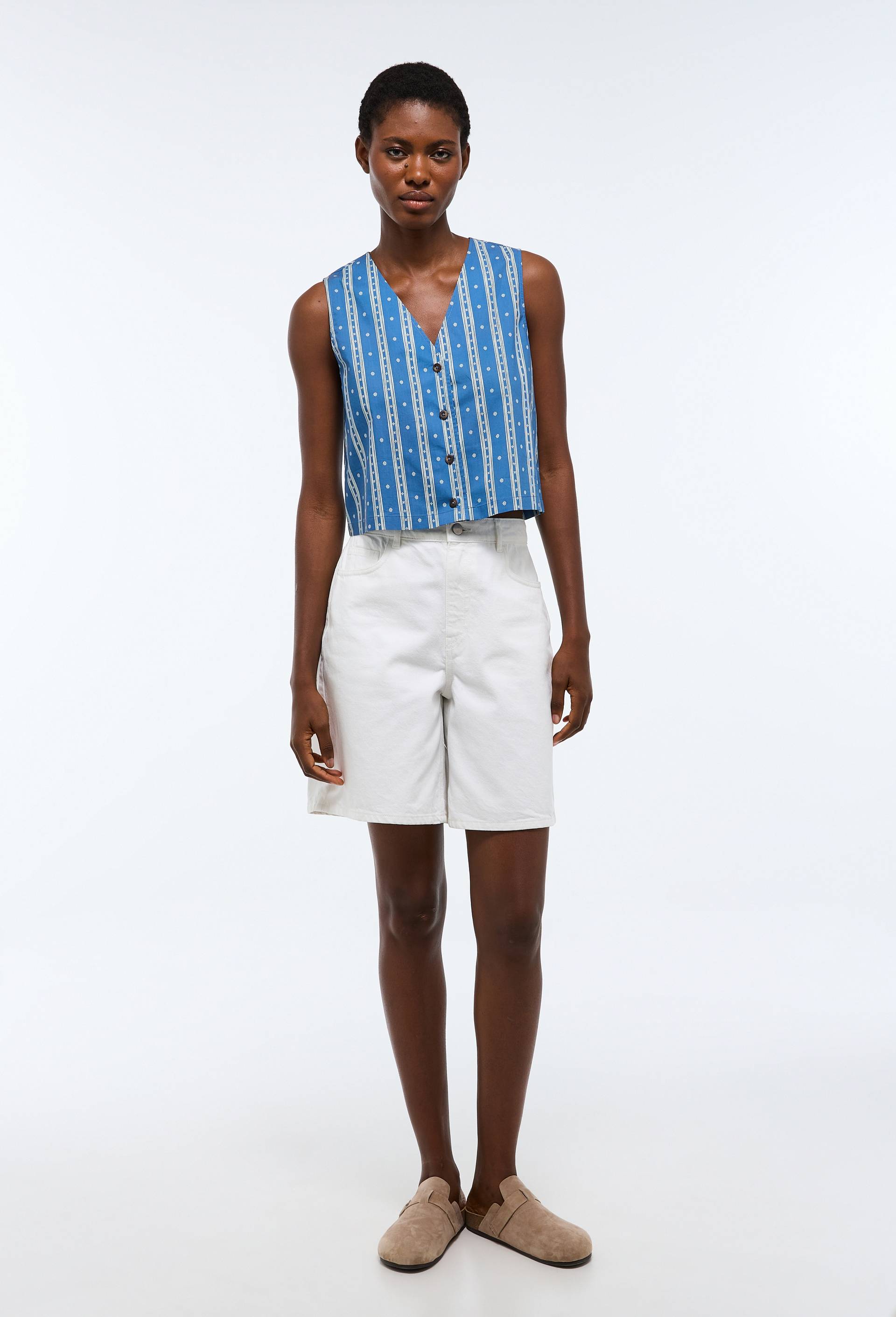 Short en denim, Blanc, large image number 0.0