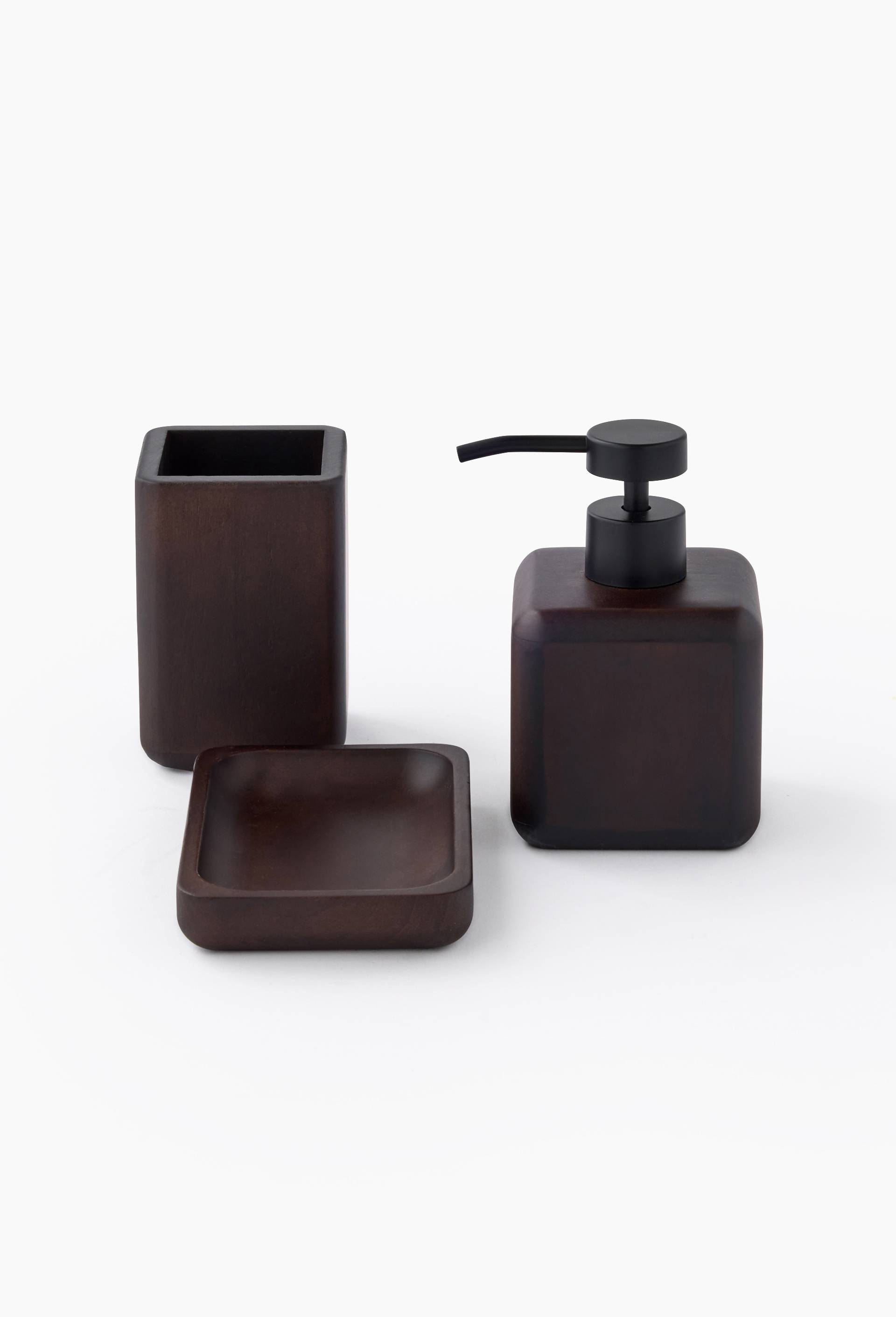Porte savon,6,7x6,7x8,2cm, en bois d'acacia, Brun fonc&eacute;, large image number 1