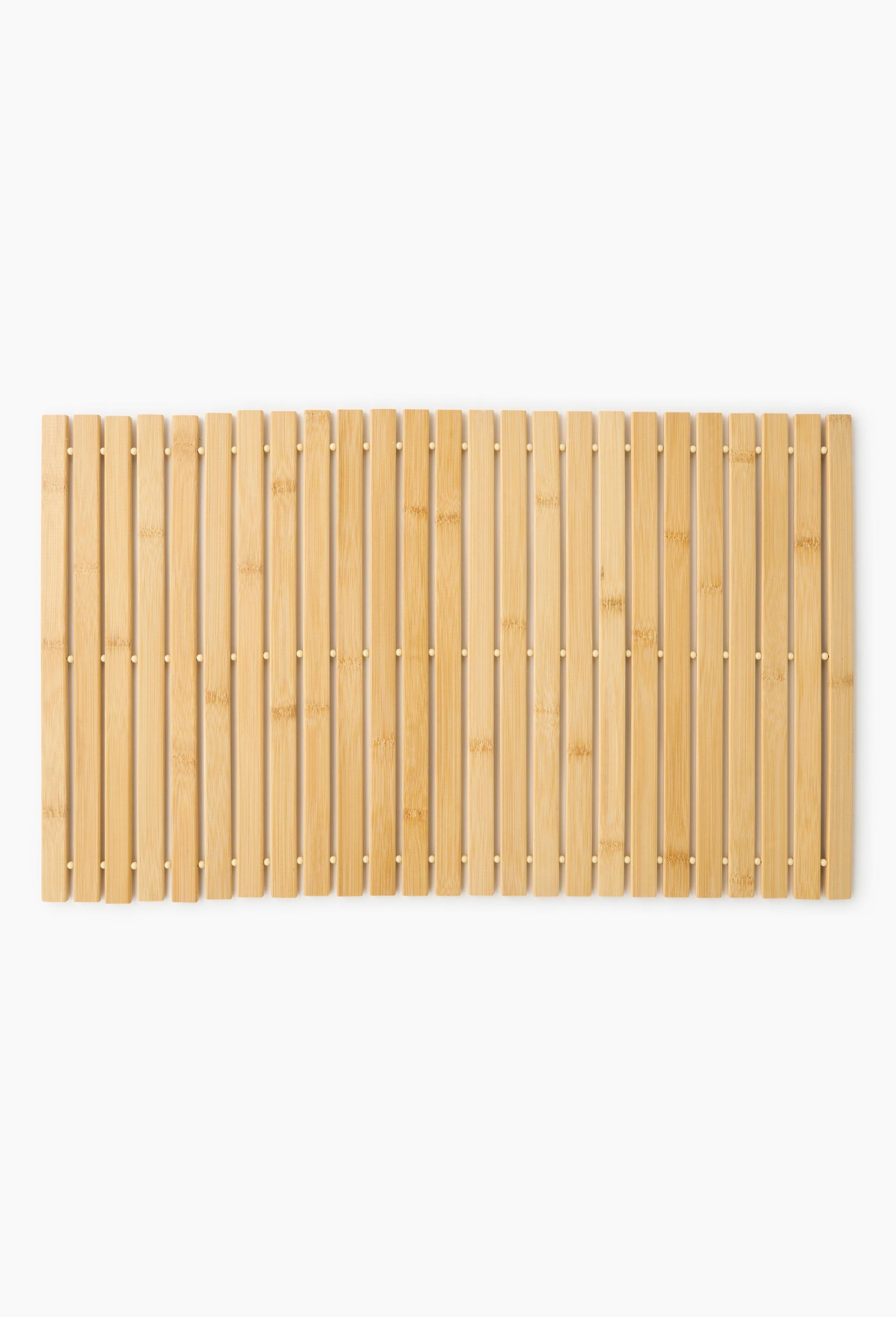 Tapis de salle de bain &agrave; rouler caillebotis en bambou, 40x60cm, Brun clair, large image number 0
