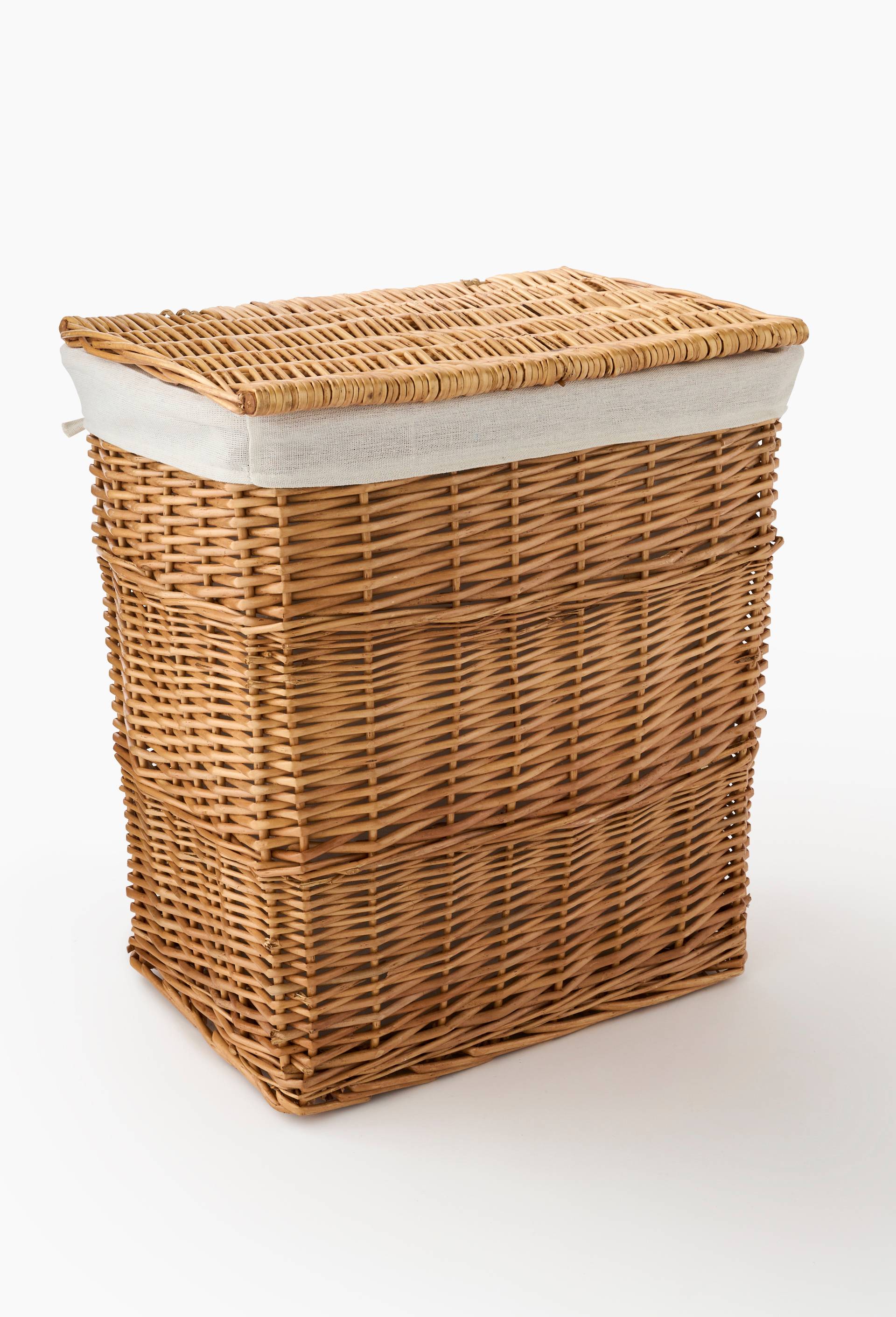 Panier �� linge, 45x50x30cm, en rotin, Beige clair, large image number 0.0