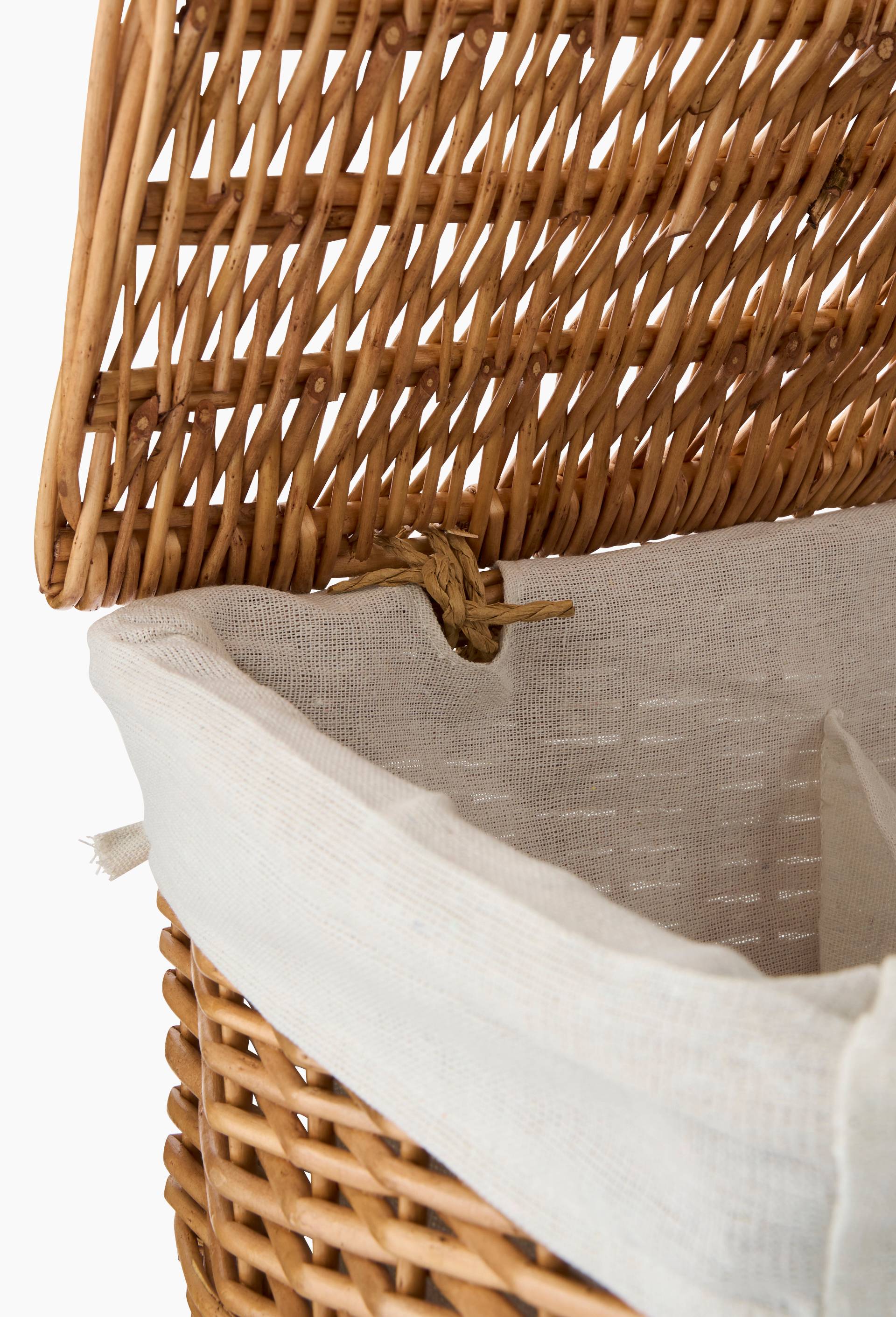 Panier �� linge, 45x50x30cm, en rotin, Beige clair, large image number 1