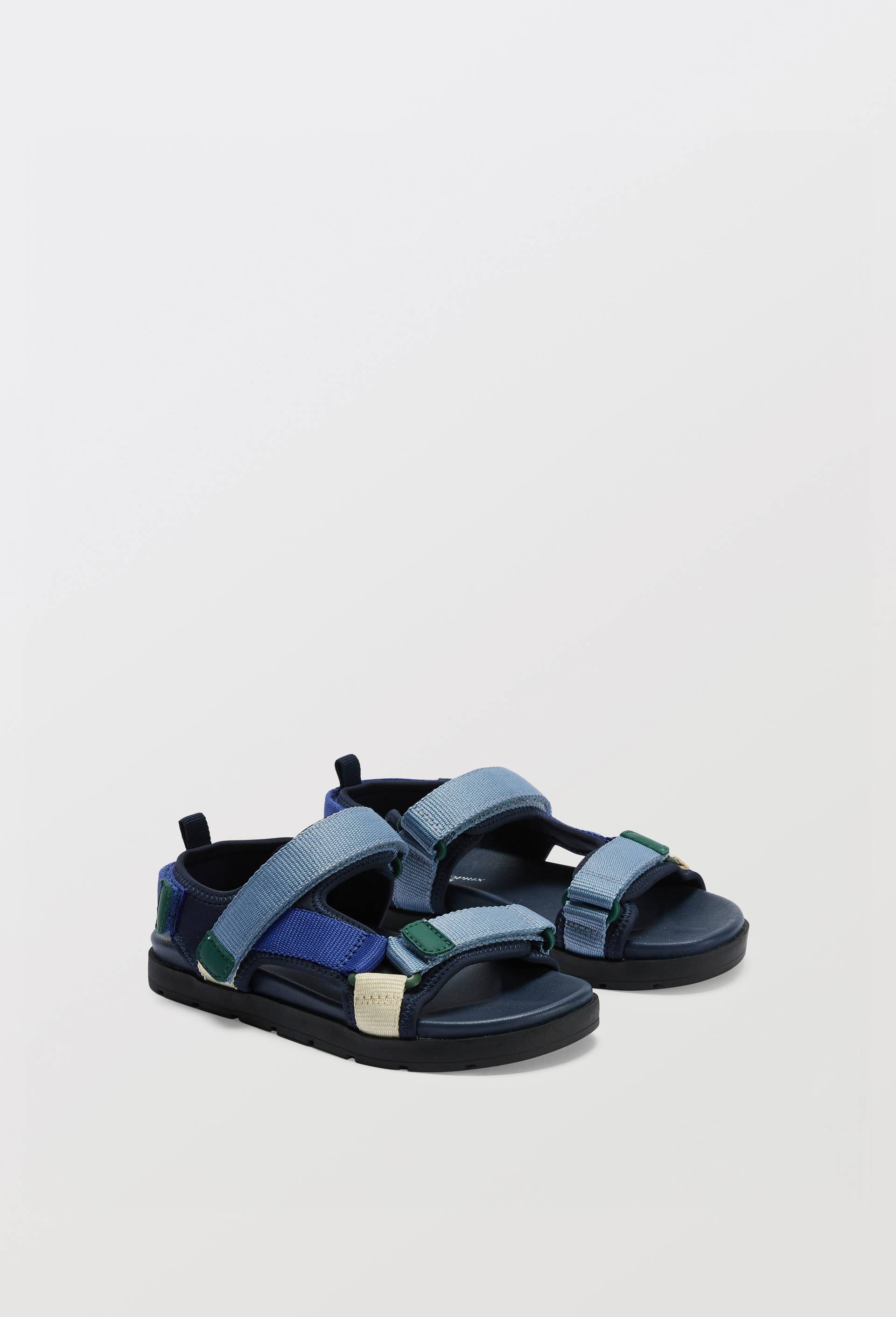 Sandales avec semelles en cuir, Bleu, large image number 0.0