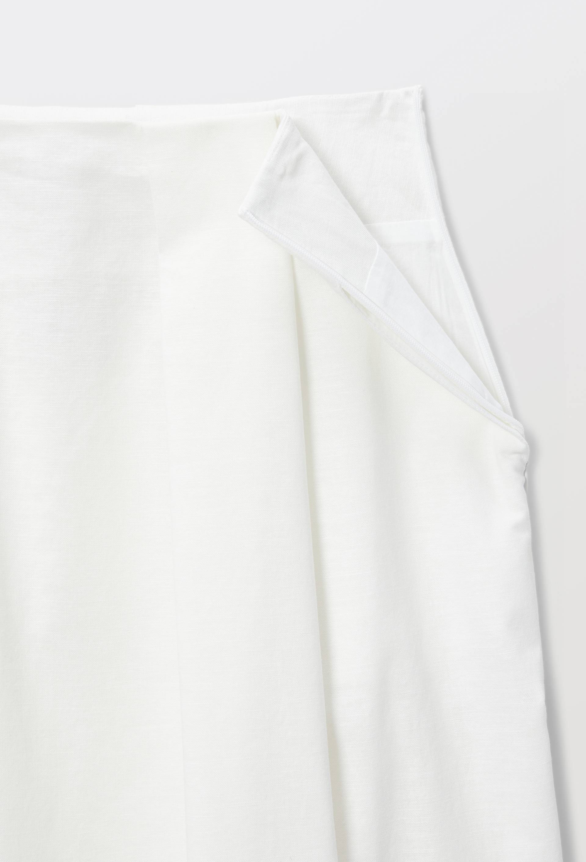 Jupe midi unie contenant du lin, Blanc, large image number 3