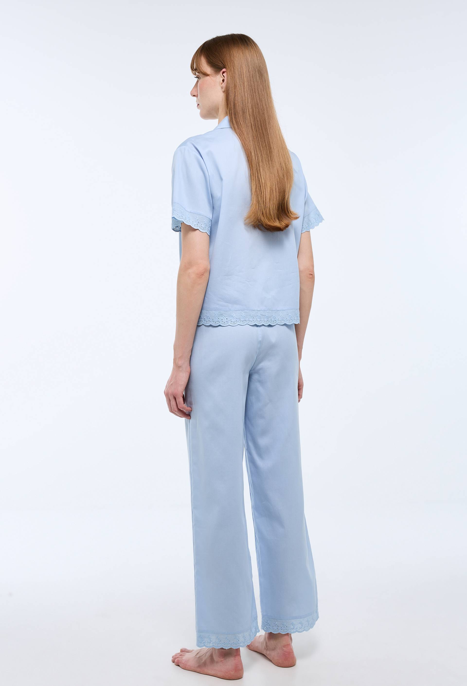 Pyjama uni en coton BIO GOTS, Bleu clair, large image number 1.0