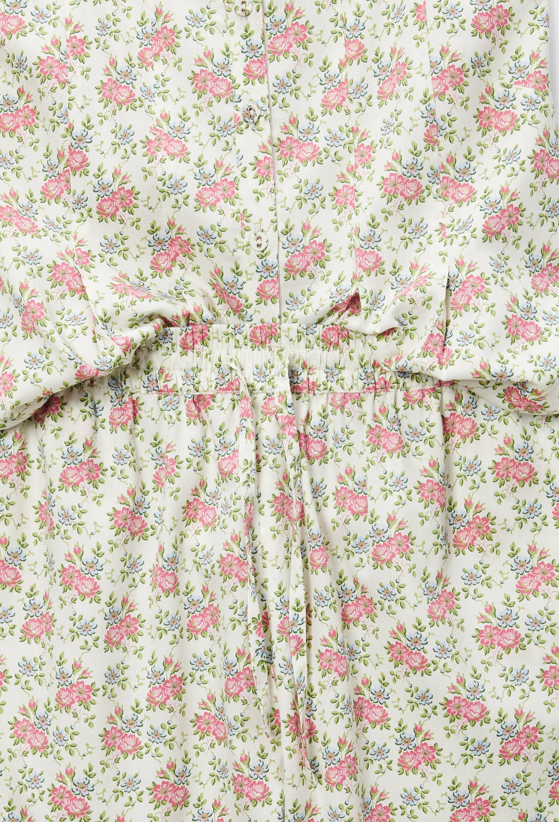 Pyjama &agrave; fines bretelles imprim&eacute; en coton bio GOTS, Ecru, large image number 4.0