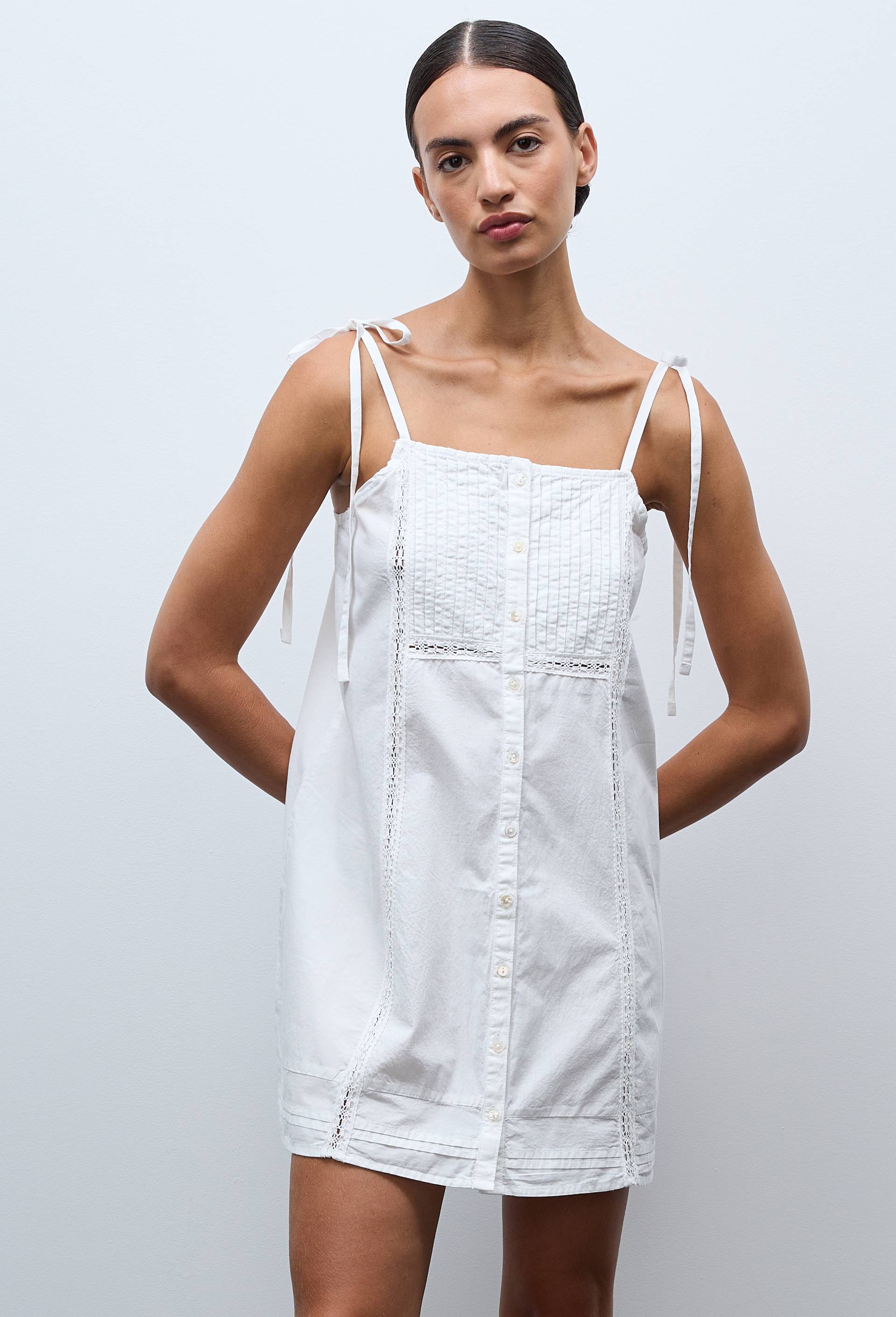 Chemise de nuit unie en coton, Blanc, large image number 0