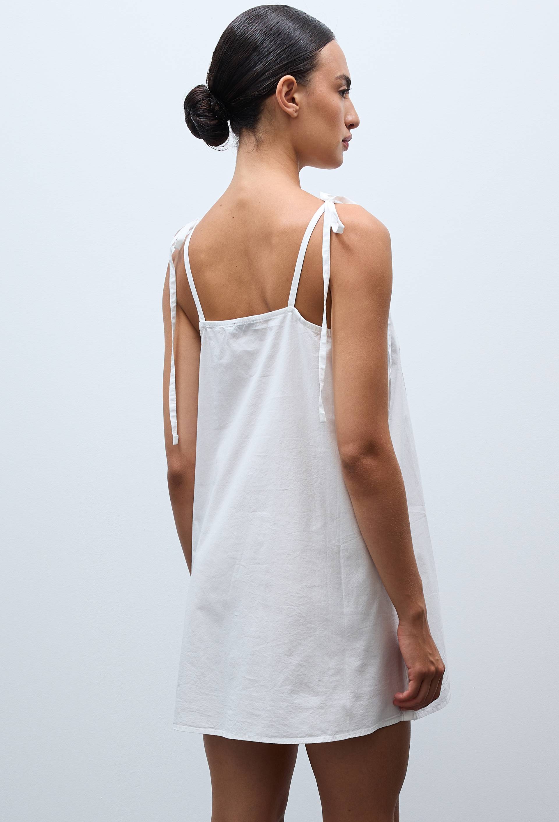 Chemise de nuit unie en coton, Blanc, large image number 2