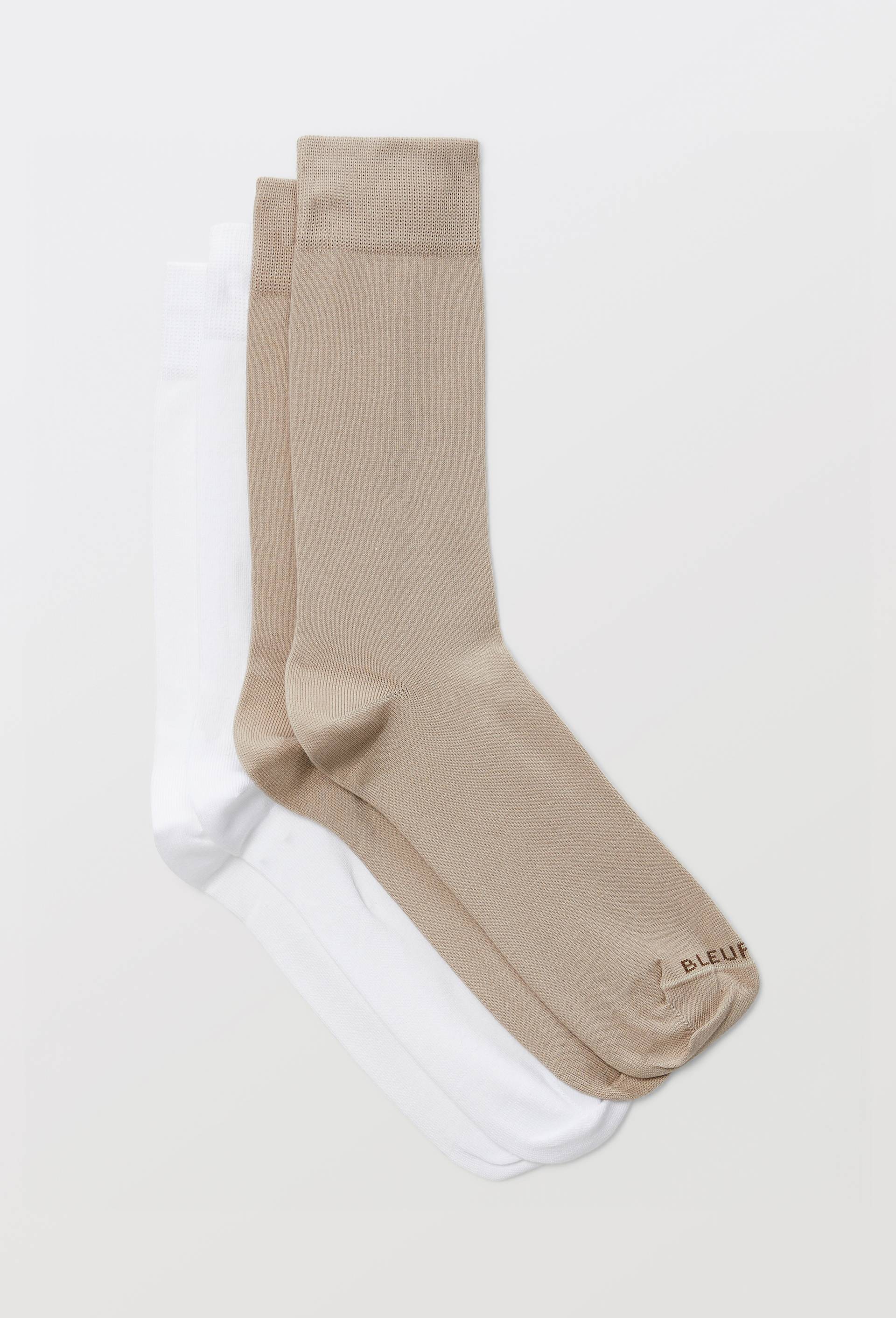 Lot de 2 paires de chaussettes en coton Bleufor&ecirc;t, Beige, large image number 1