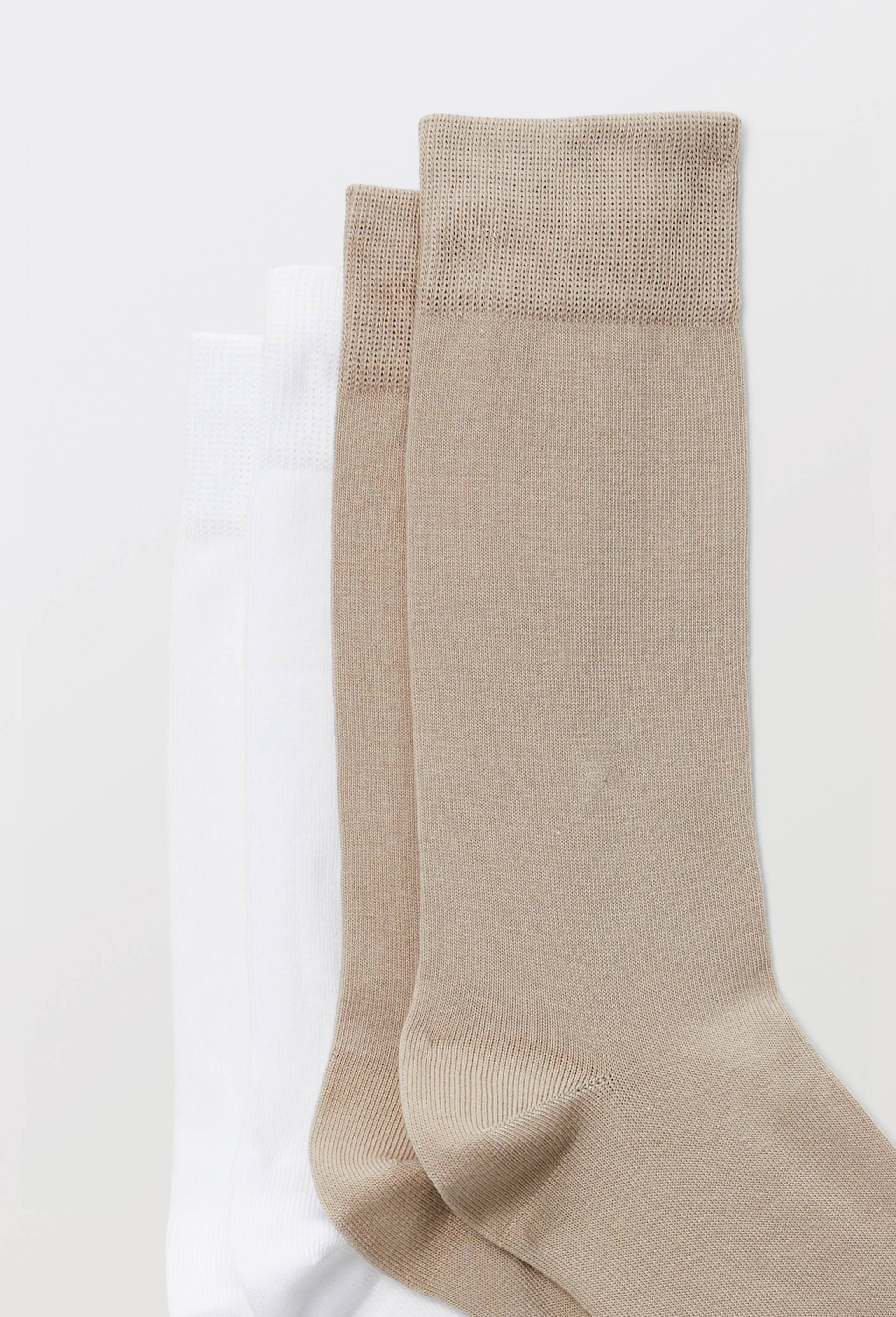 Lot de 2 paires de chaussettes en coton Bleufor&ecirc;t, Beige, large image number 2