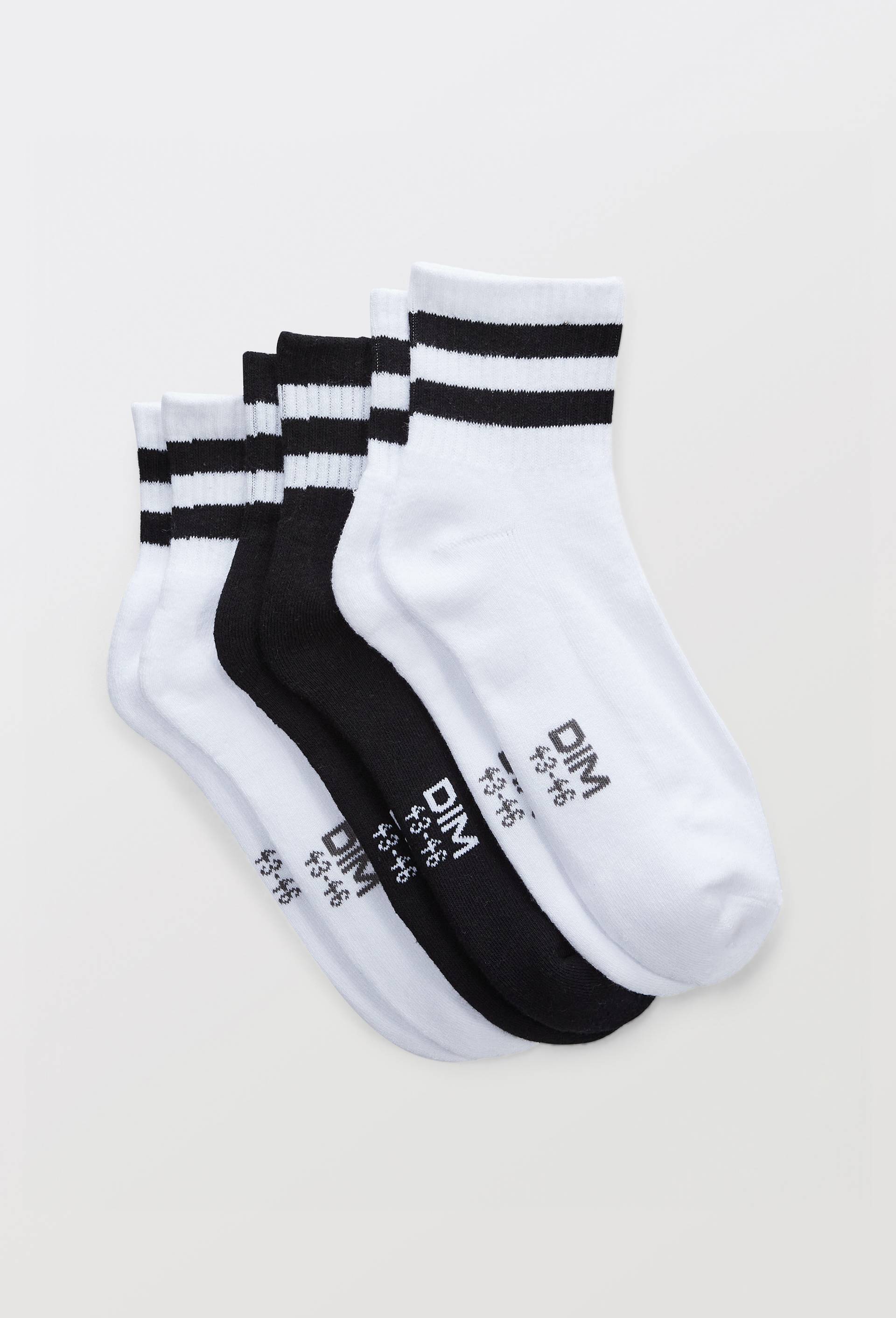 LOT DE 3 PAIRES DE SOCQUETTES SPORT ECODIM, Noir, large image number 0.0