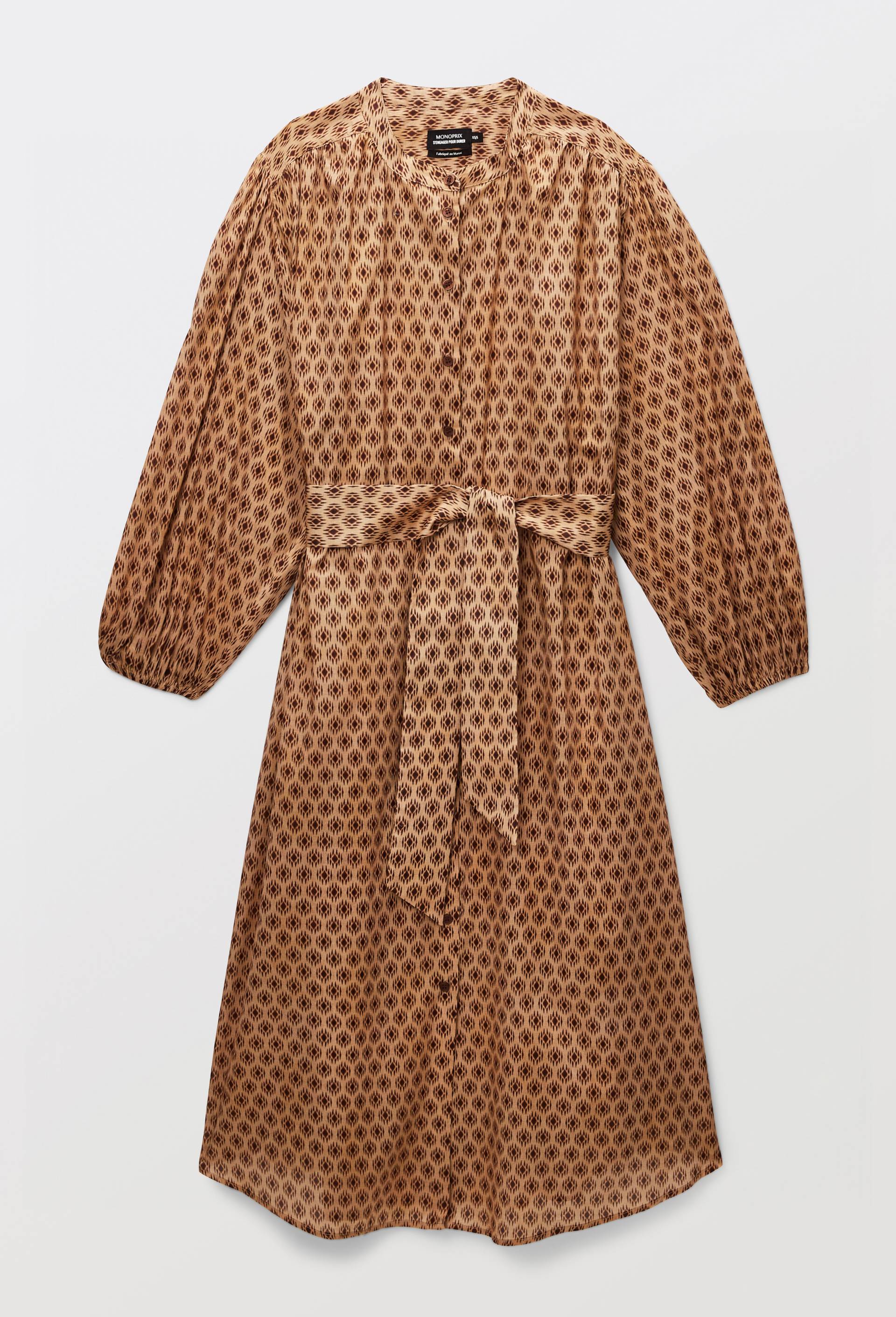 Robe midi ample imprim&eacute;e, Brun fonc&eacute;, large image number 5