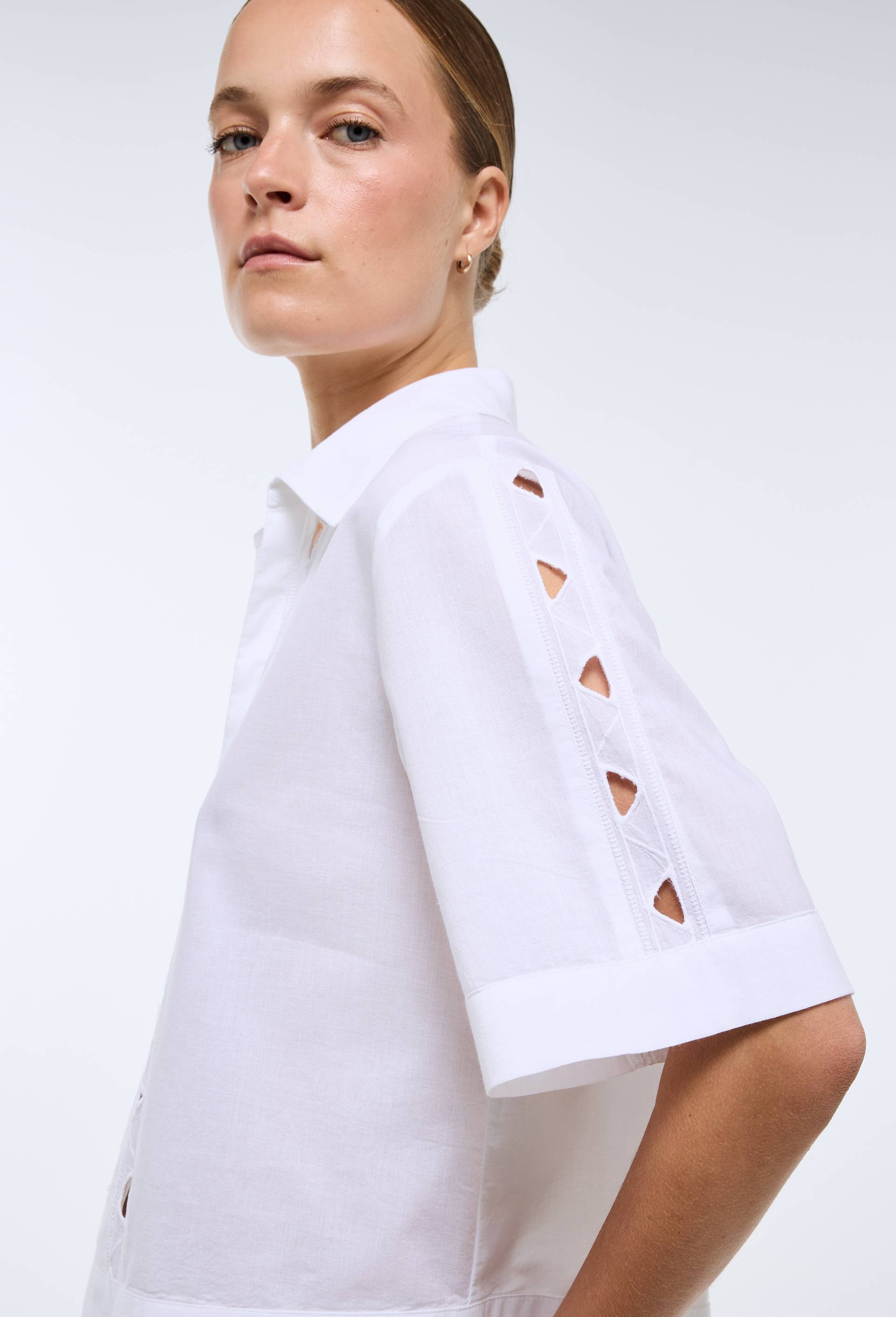 Chemise manches courtes en coton BIO GOTS, Blanc, large image number 1