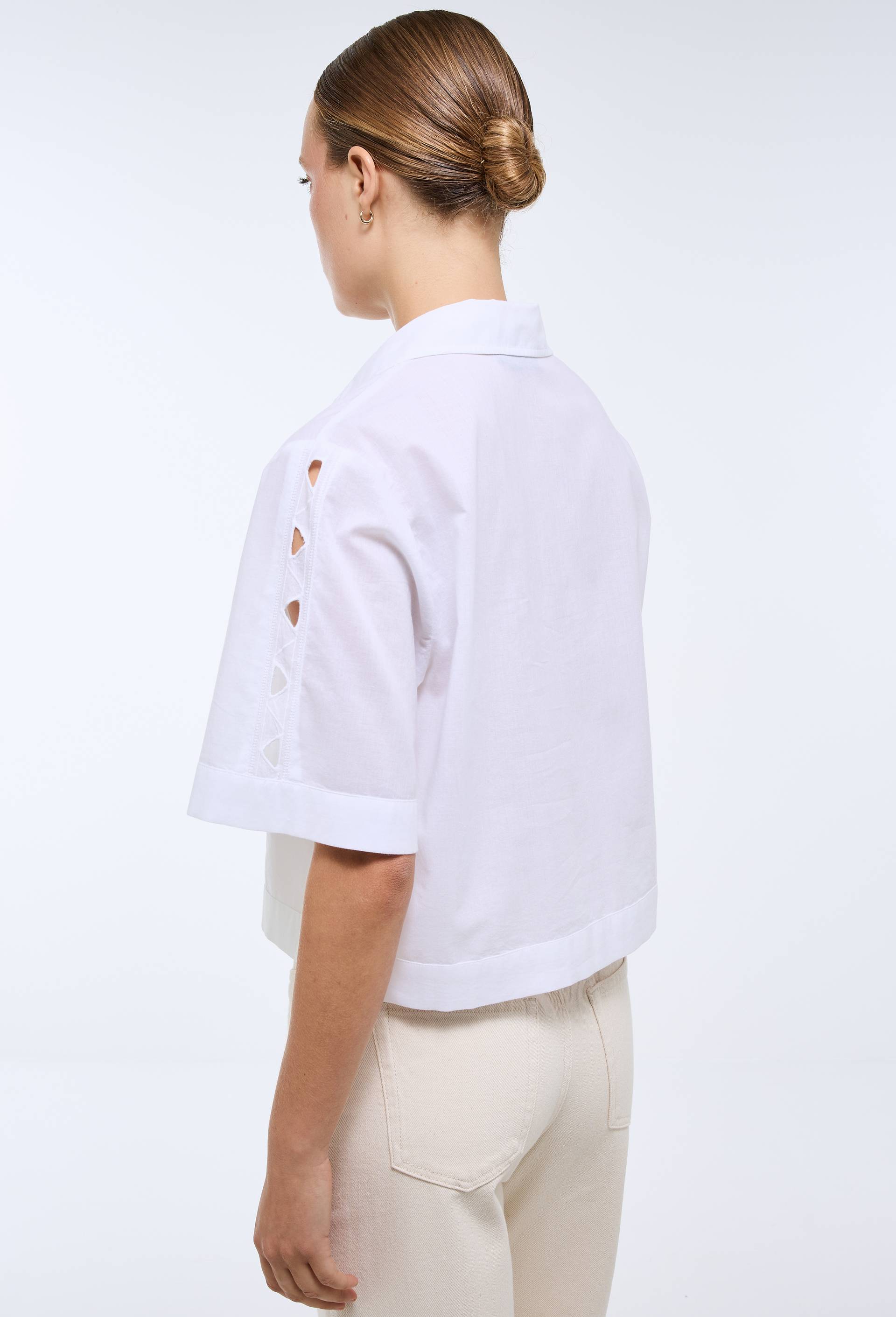 Chemise manches courtes en coton BIO GOTS, Blanc, large image number 2.0