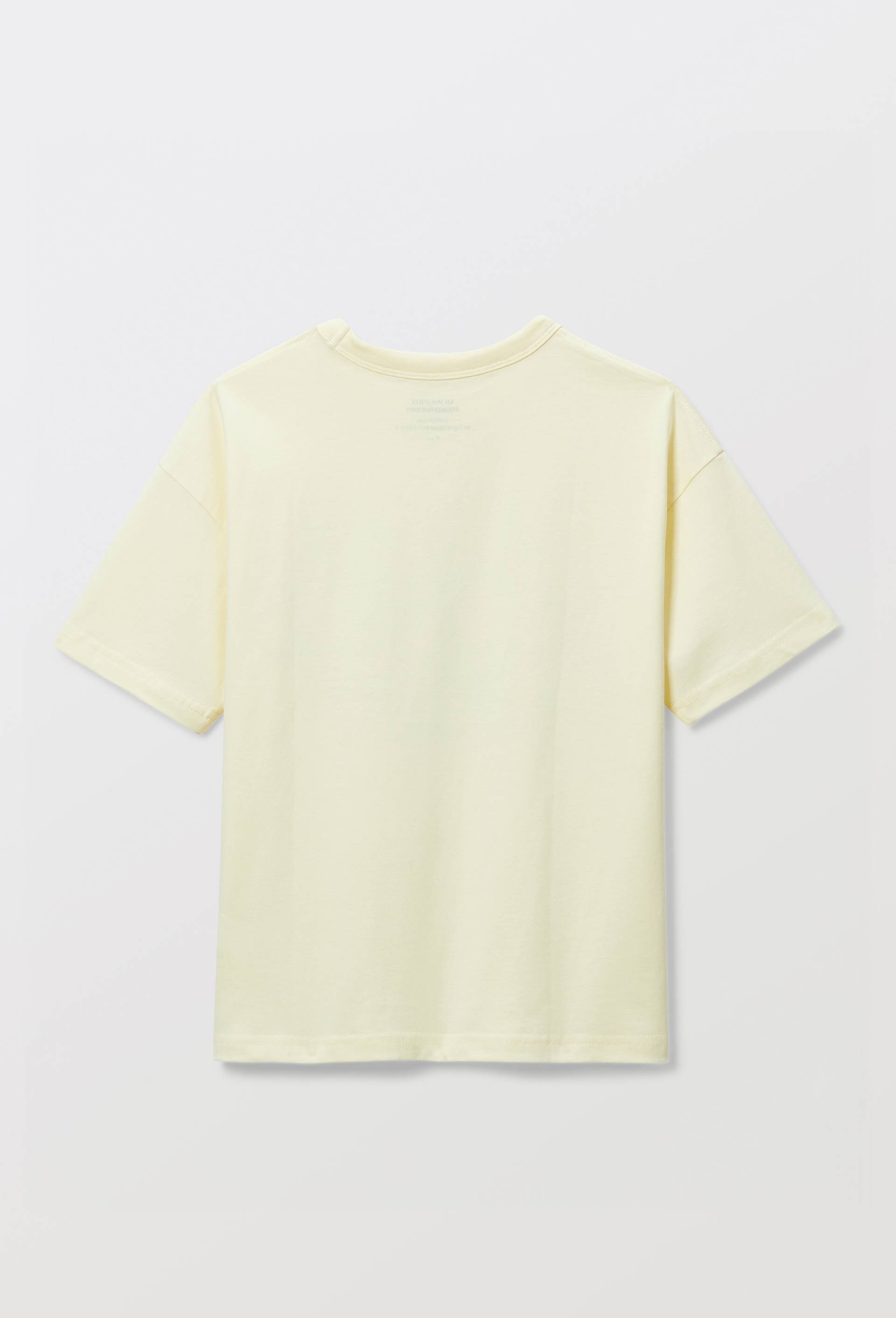 T-shirt manches courtes &agrave; inscription en coton BIO GOTS, Jaune clair, large image number 2