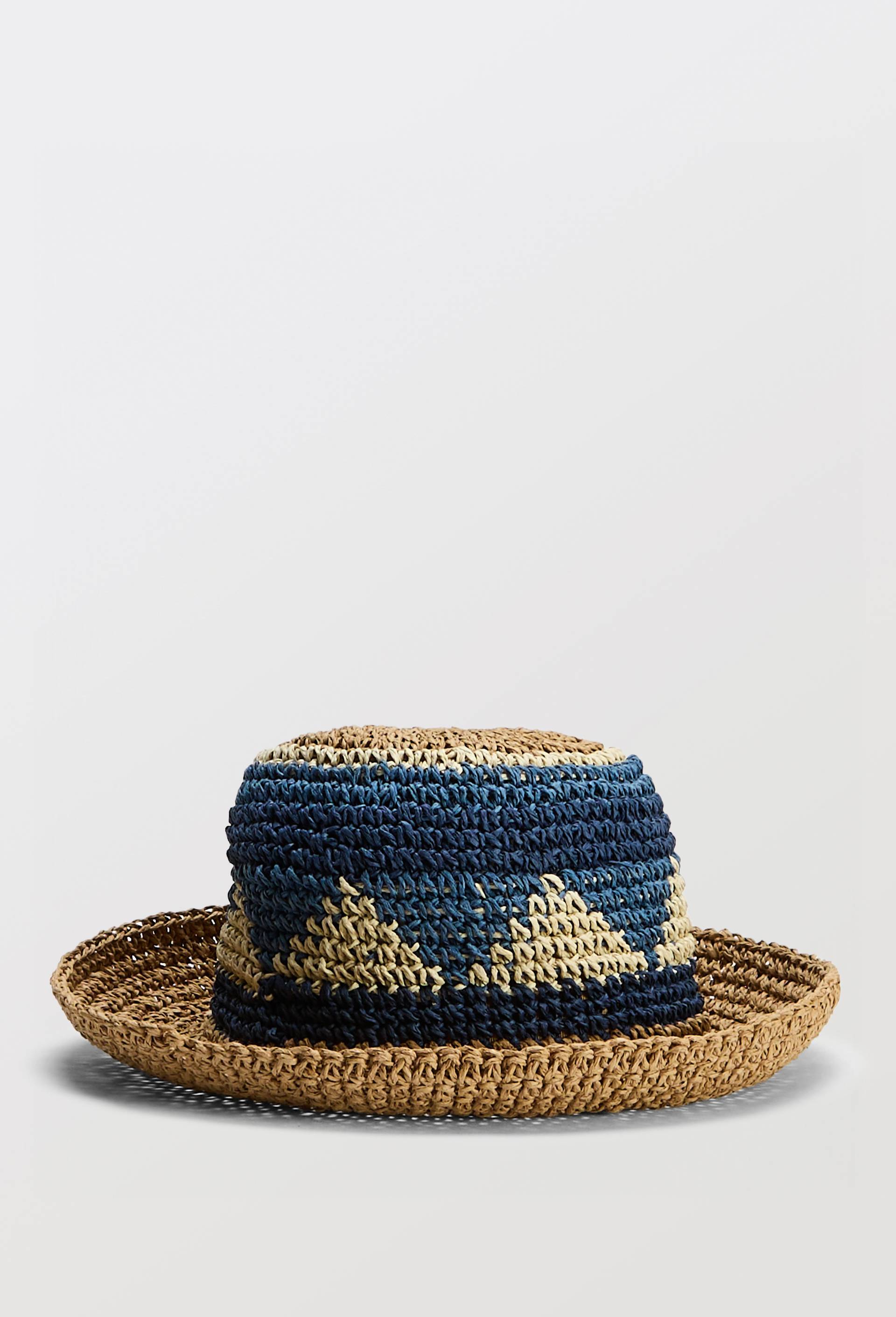 Chapeau cloche &agrave; rayures, Bleu, large image number 0.0