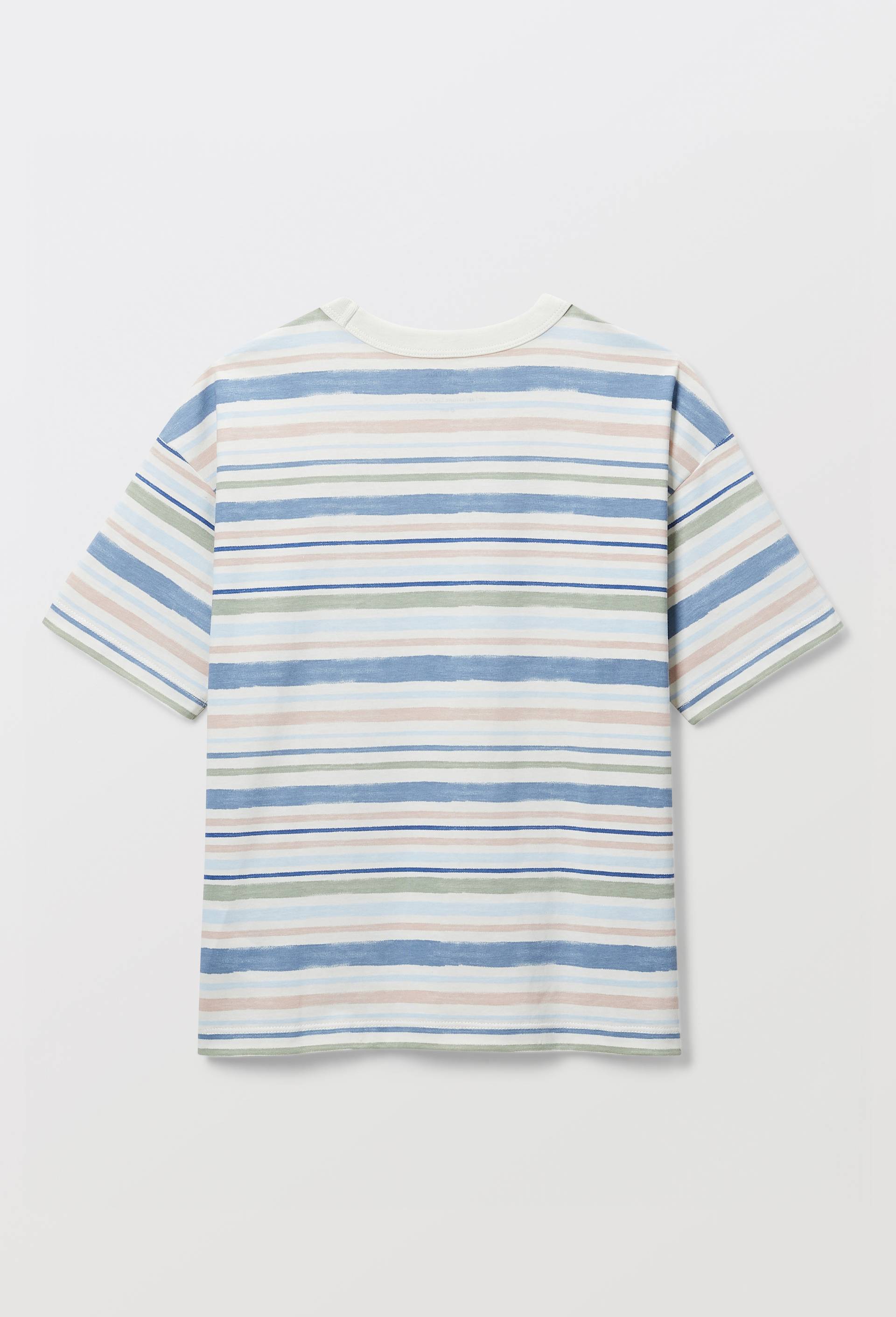 T-shirt manches courtes ray&eacute; en coton BIO GOTS, Beige clair, large image number 3