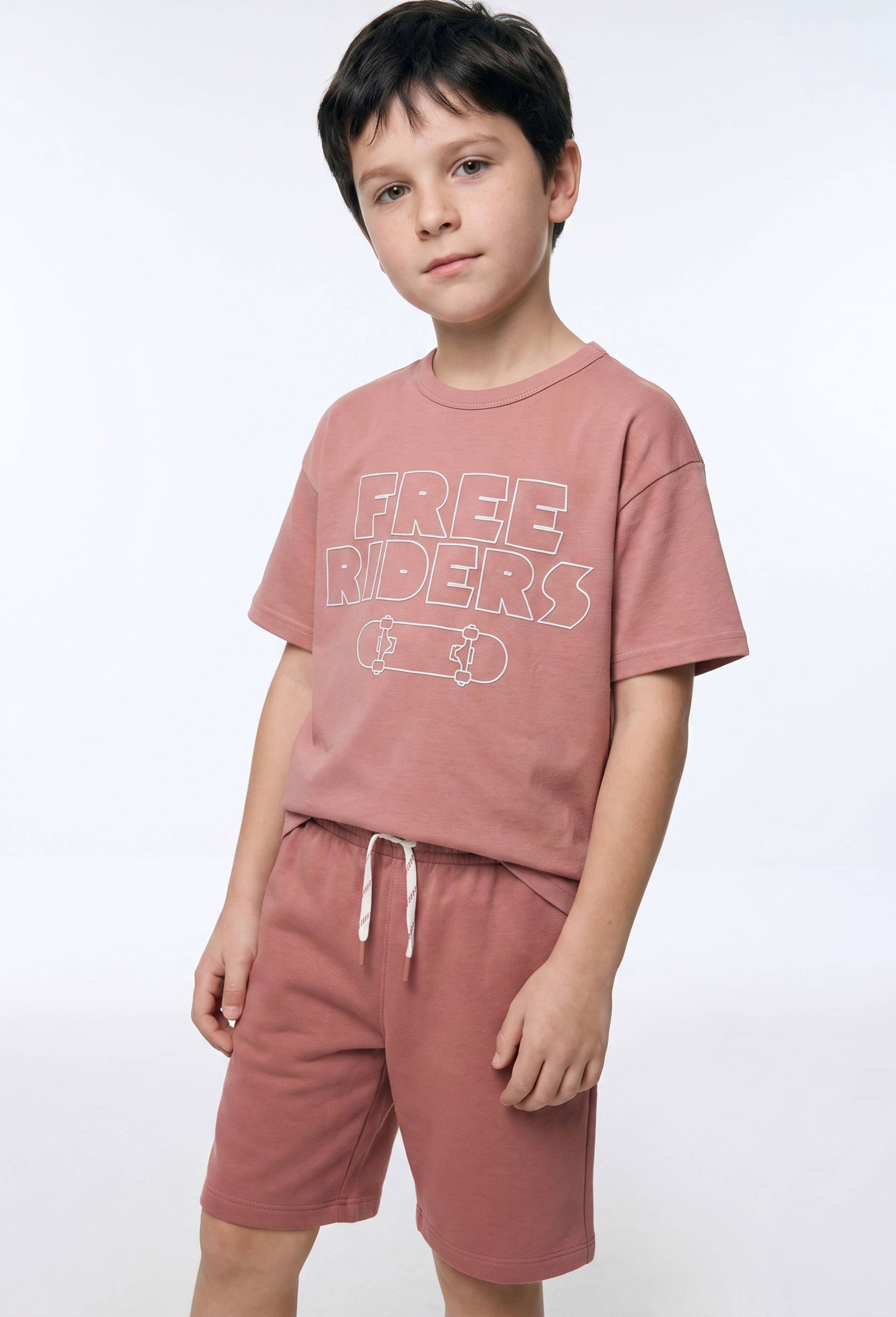 T-shirt manches courtes imprim&eacute; en coton BIO GOTS, Rose, large image number 0.0