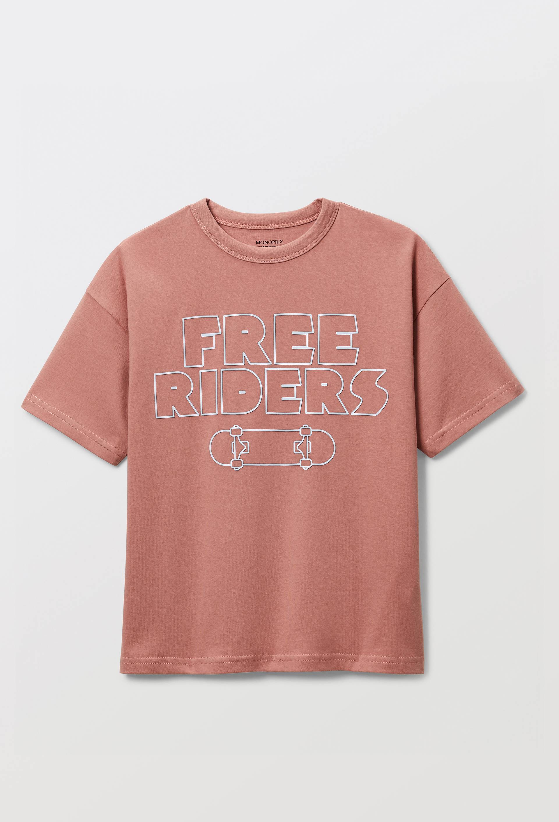 T-shirt manches courtes imprim&eacute; en coton BIO GOTS, Rose, large image number 1