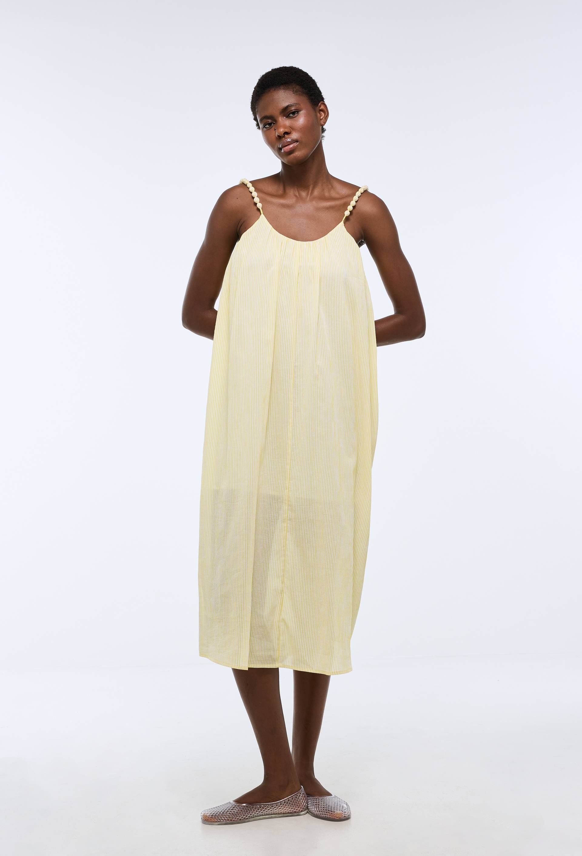 Robe de plage en coton BIO GOTS, Jaune, large image number 0.0