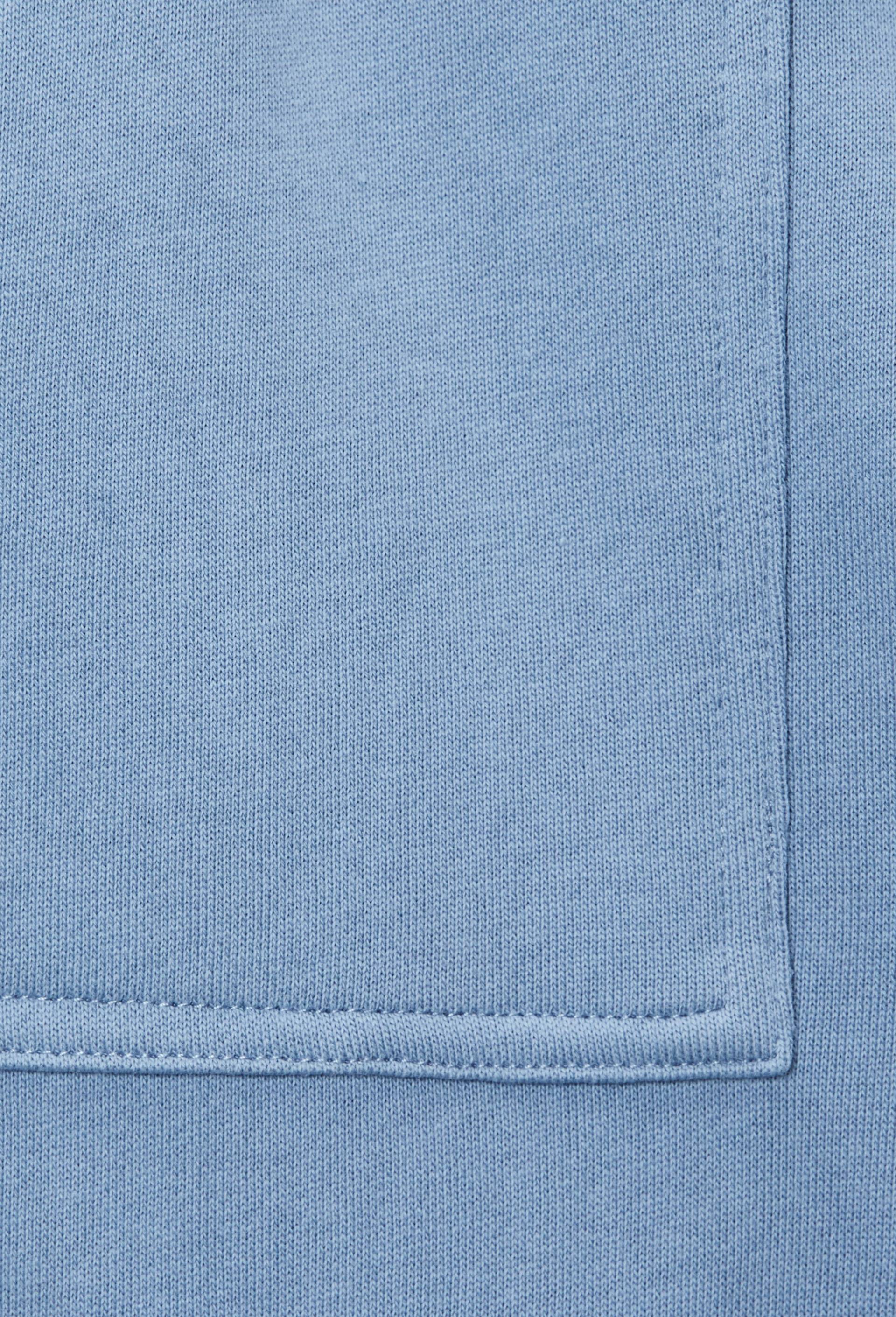 Short &eacute;lastiqu&eacute; molleton uni en coton BIO GOTS, Bleu, large image number 4