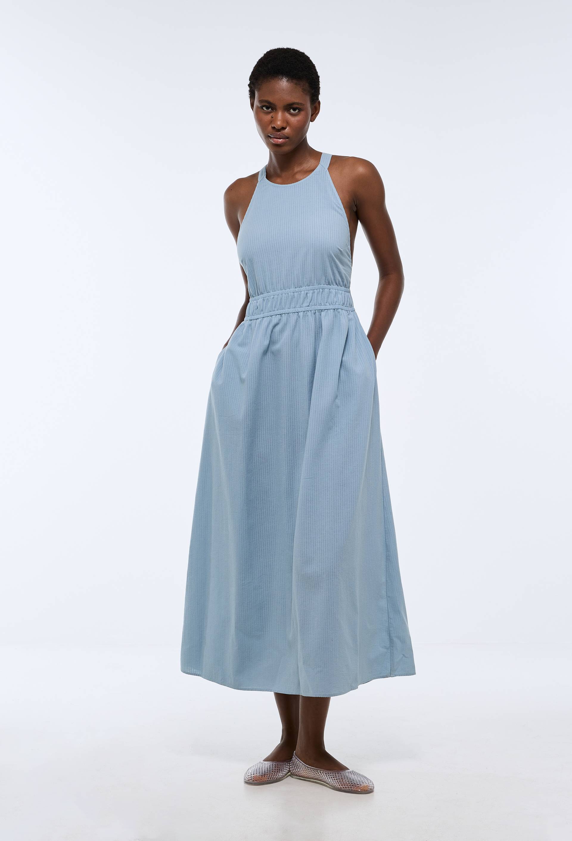 Robe de plage en coton BIO GOTS, Bleu, large image number 0