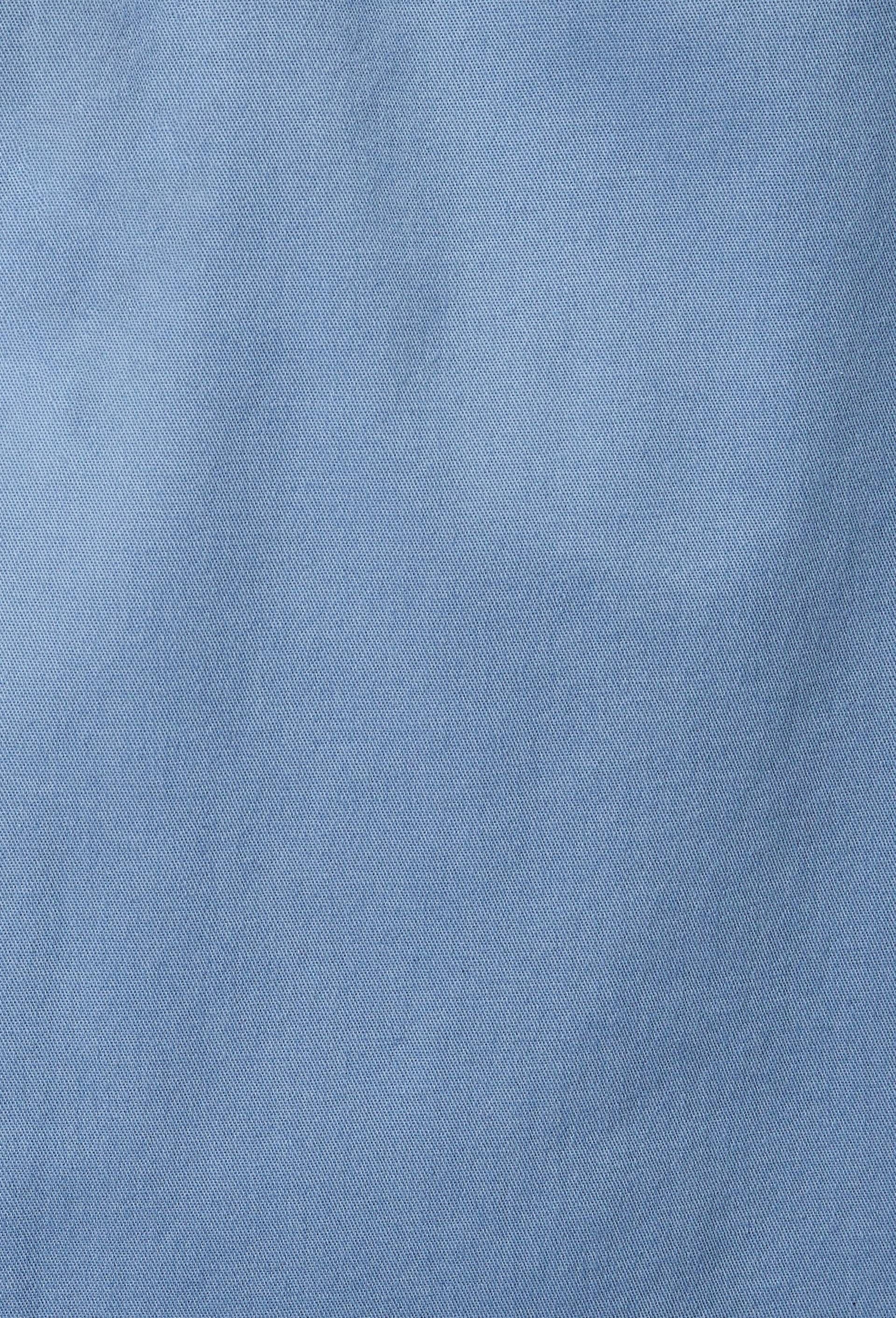 Pantalon droit &eacute;lastiqu&eacute; uni en coton BIO GOTS, Bleu, large image number 5.0