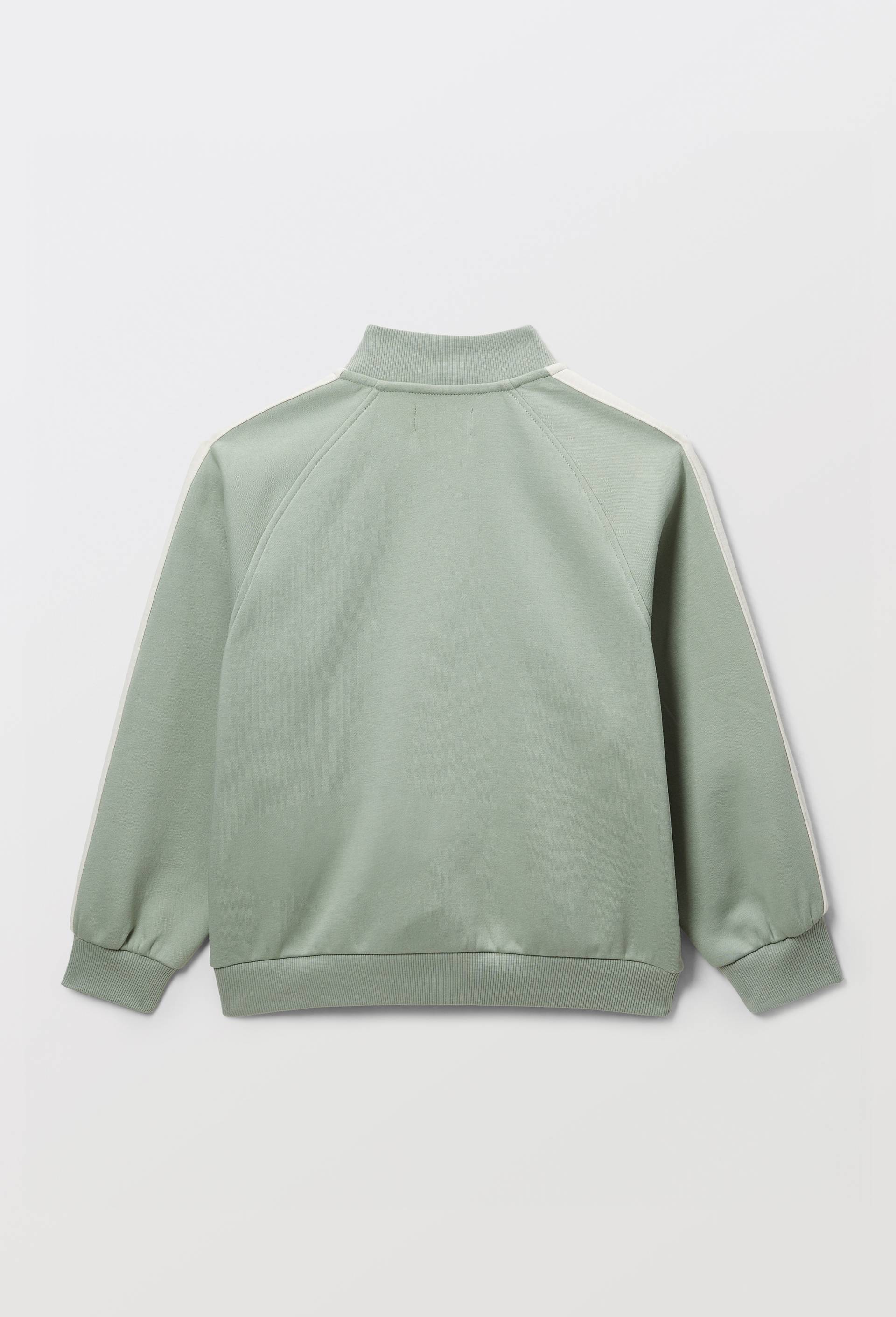 Sweat molleton uni col teddy en coton BIO GOTS, Vert clair, large image number 2.0