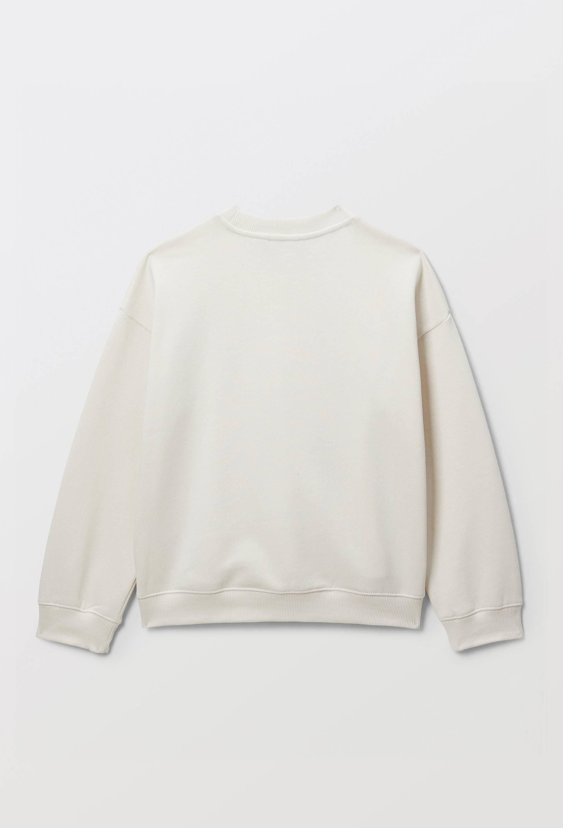 Sweat col rond &agrave; inscription en coton BIO GOTS, Beige clair, large image number 2
