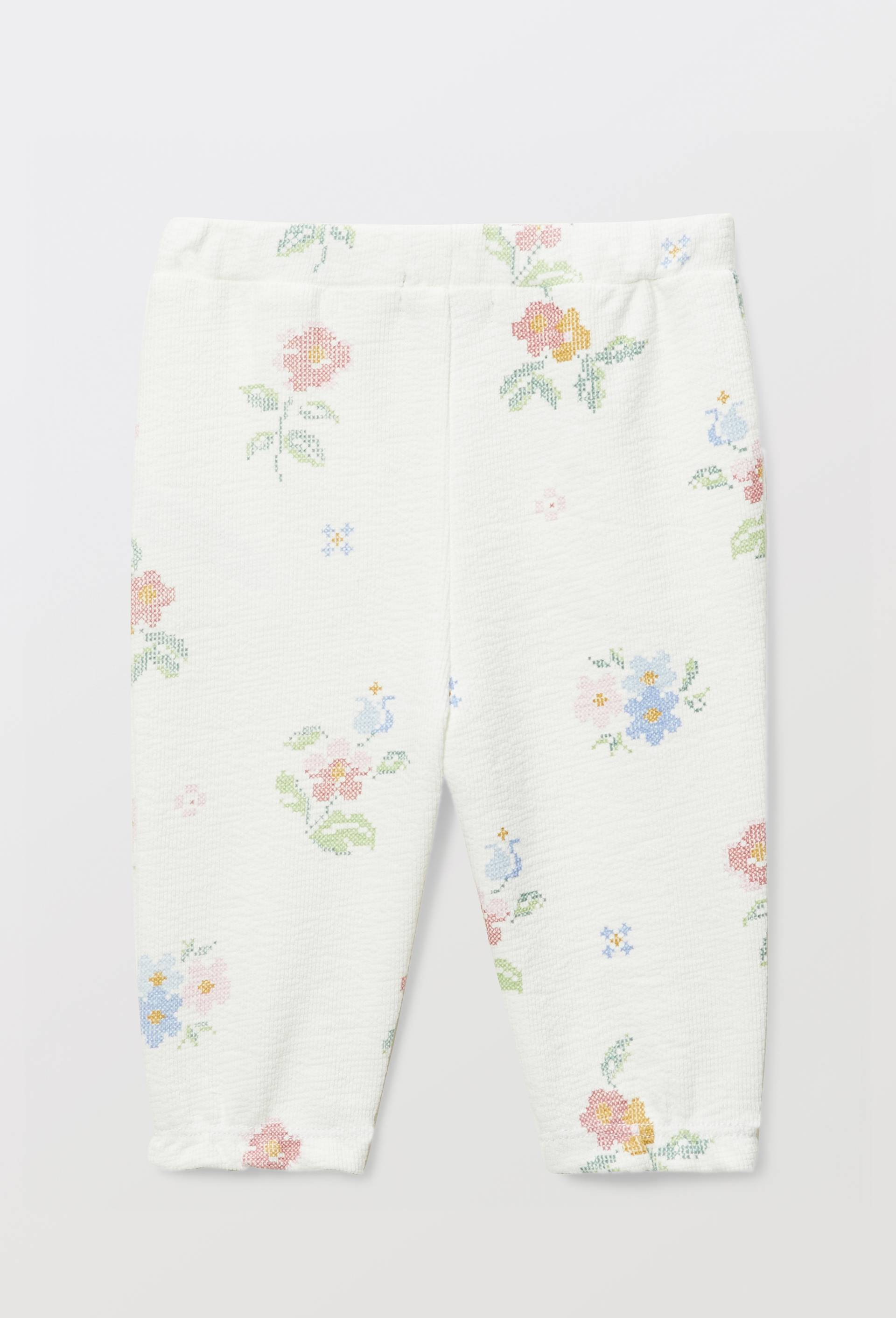 Pantalon imprim&eacute; en coton BIO GOTS, Ecru, large image number 3