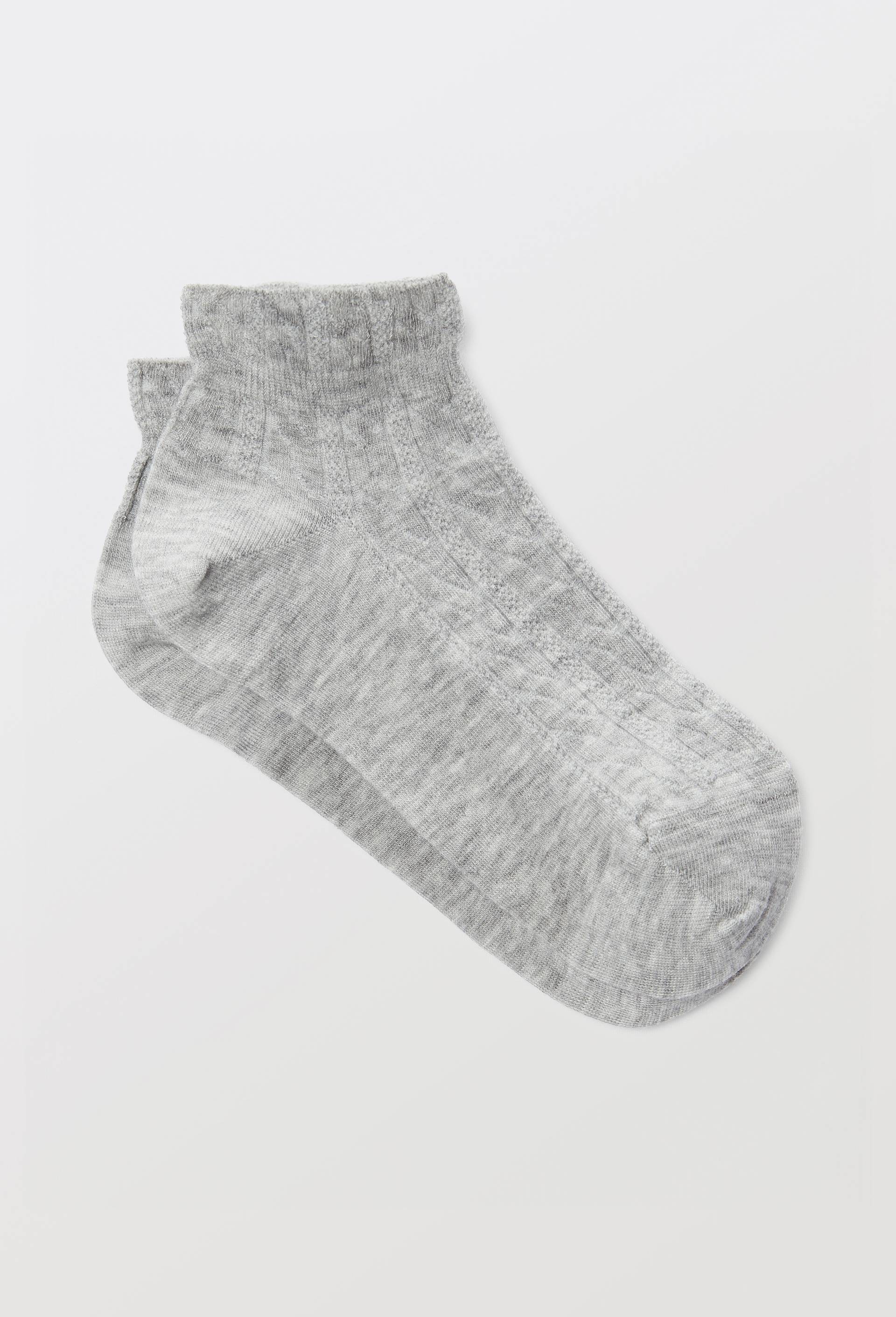 Paire de socquettes fantaisie, torsades Le Bourget, Argent, large image number 0