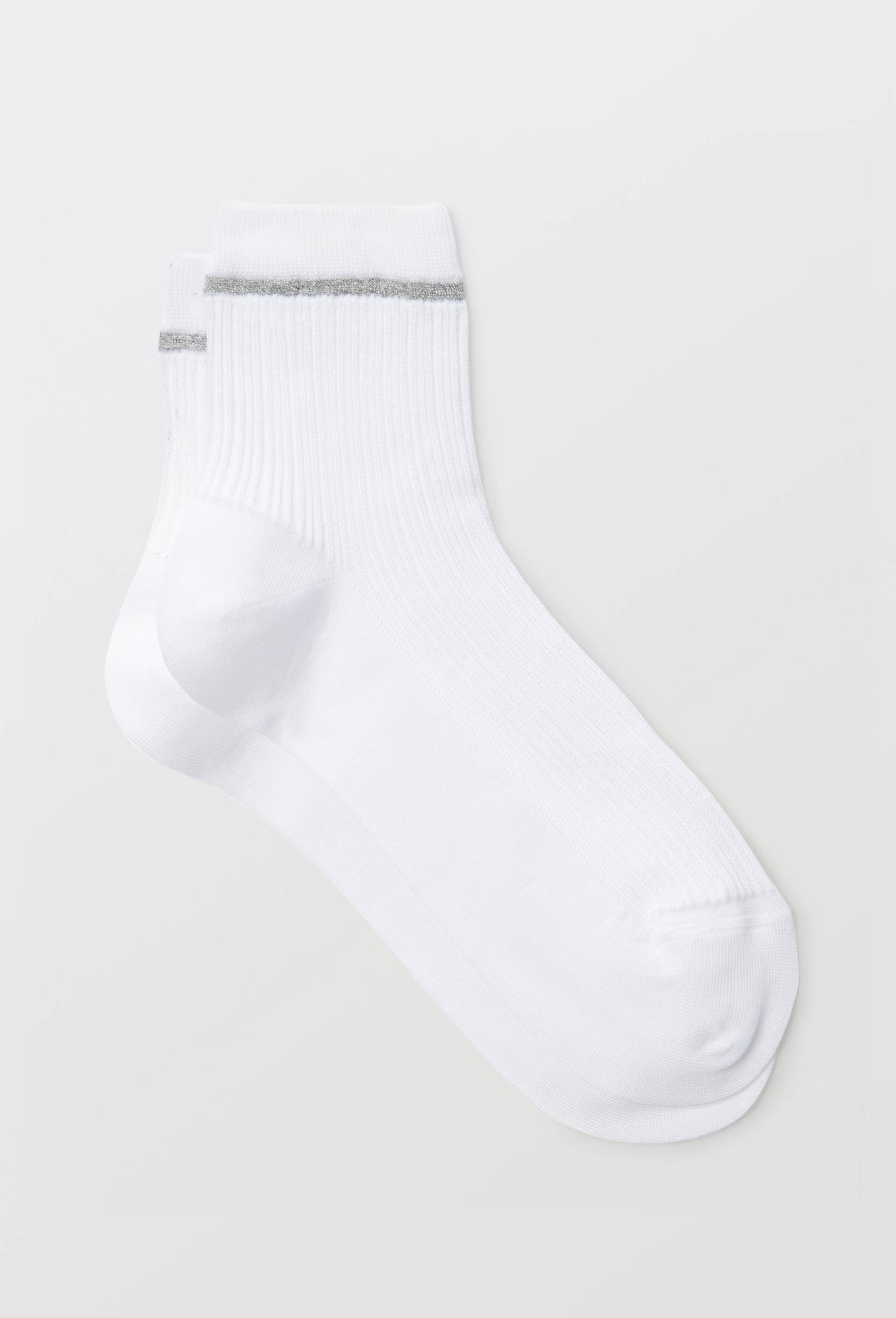 Paire de socquettes fantaisie avec lurex Le Bourget, Blanc, large image number 0