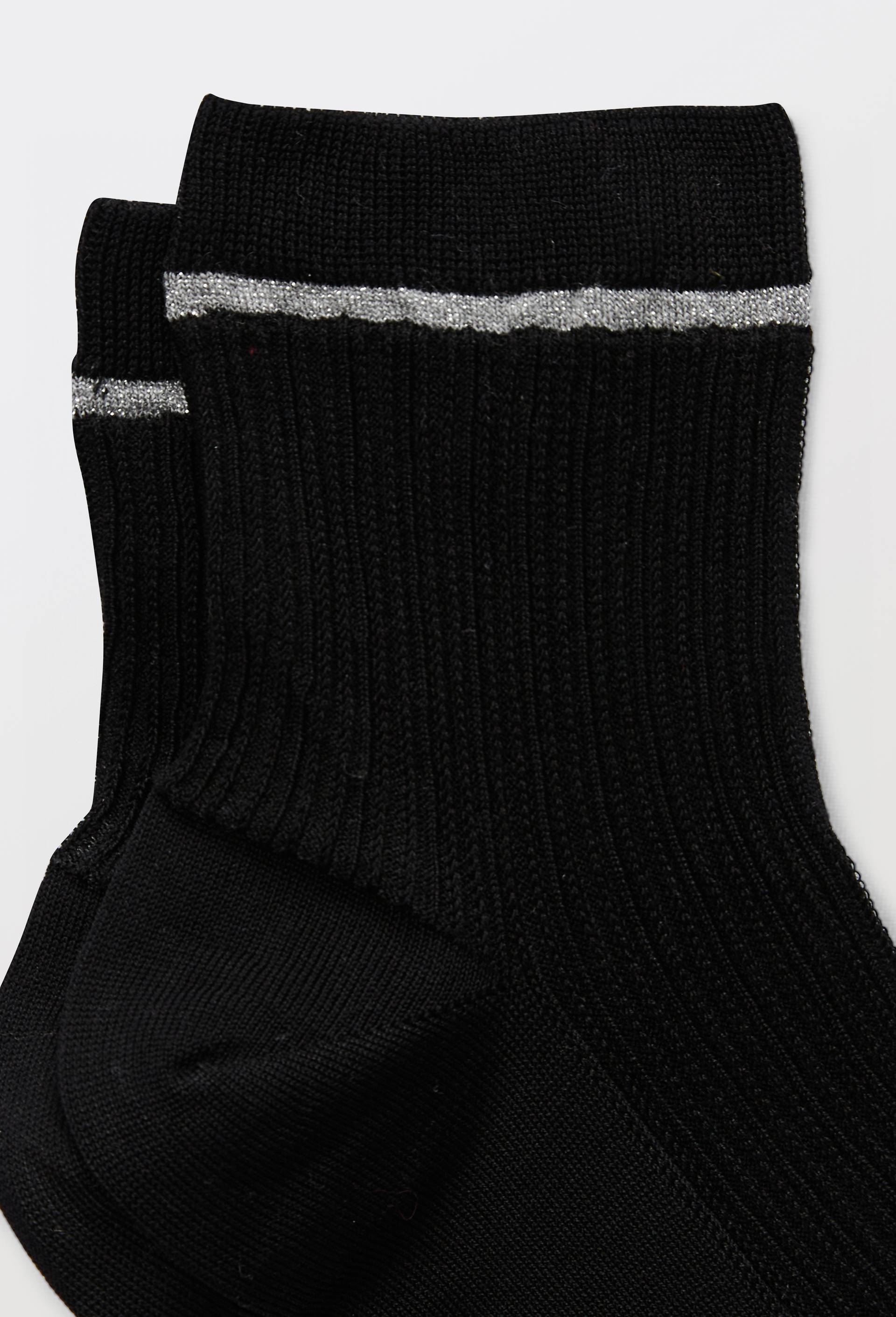Paire de socquettes fantaisie avec lurex Le Bourget, Noir, large image number 1.0