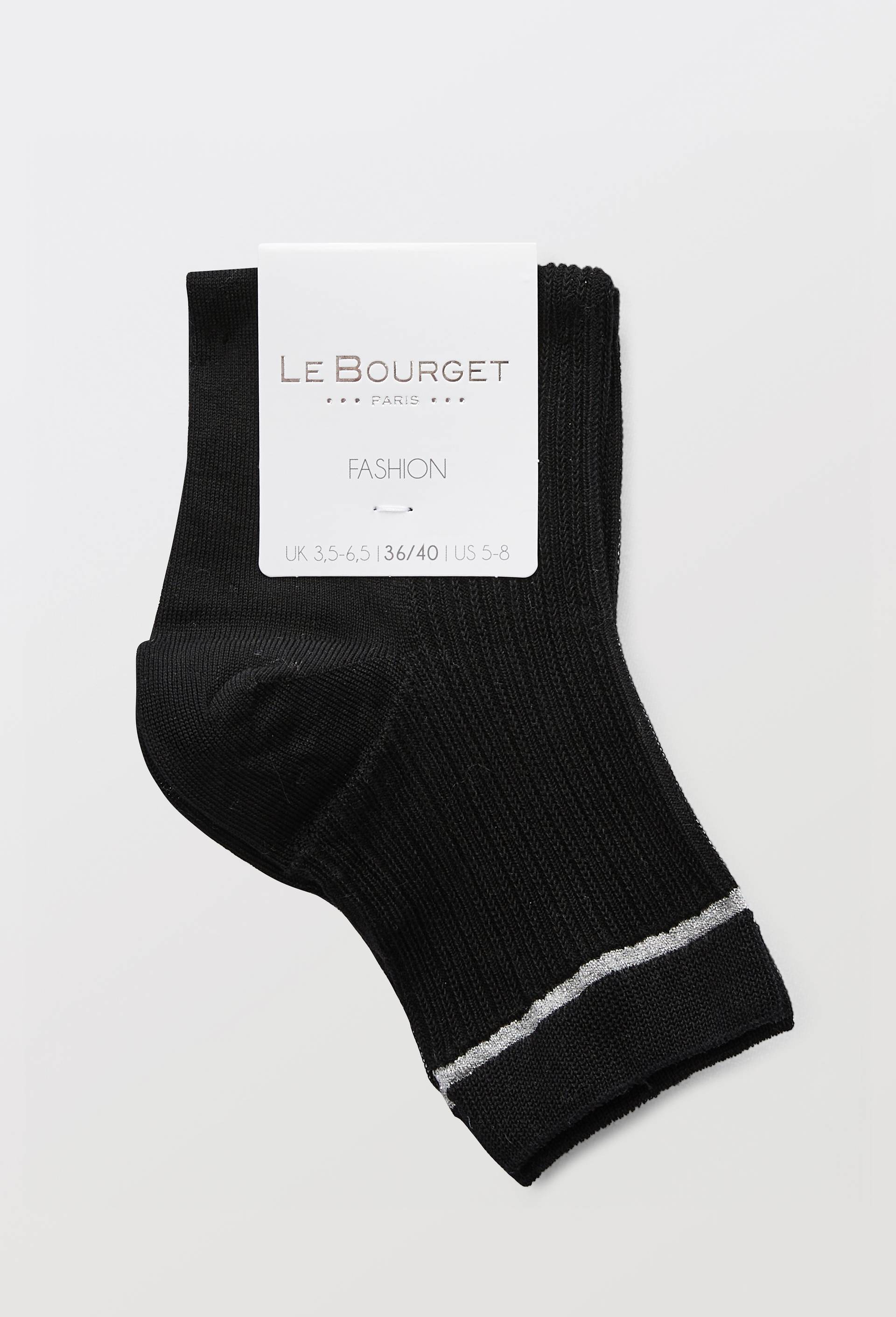 Paire de socquettes fantaisie avec lurex Le Bourget, Noir, large image number 2